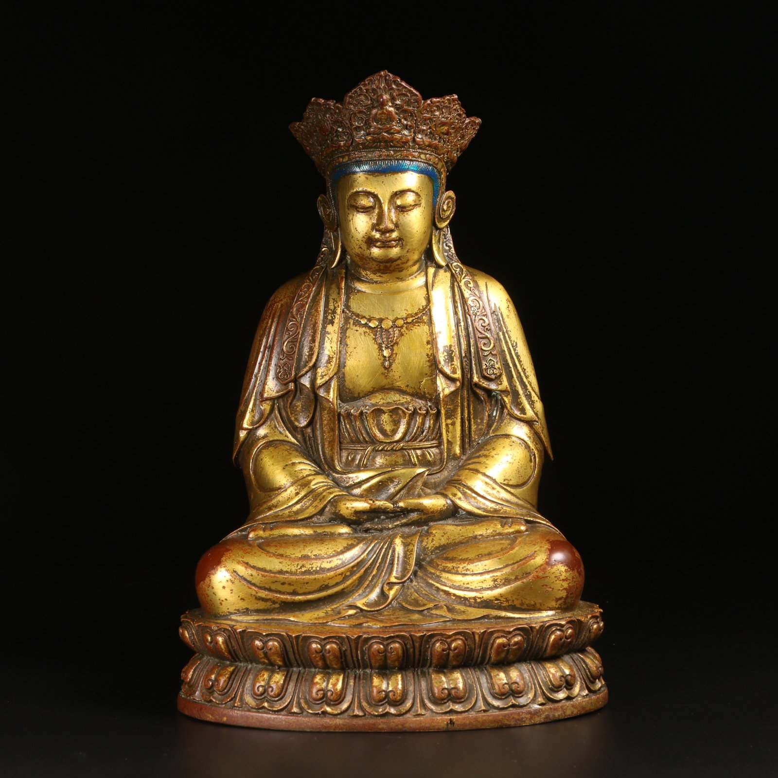A GILT-BRONZE BUDDHA STATUE (1 of 12)