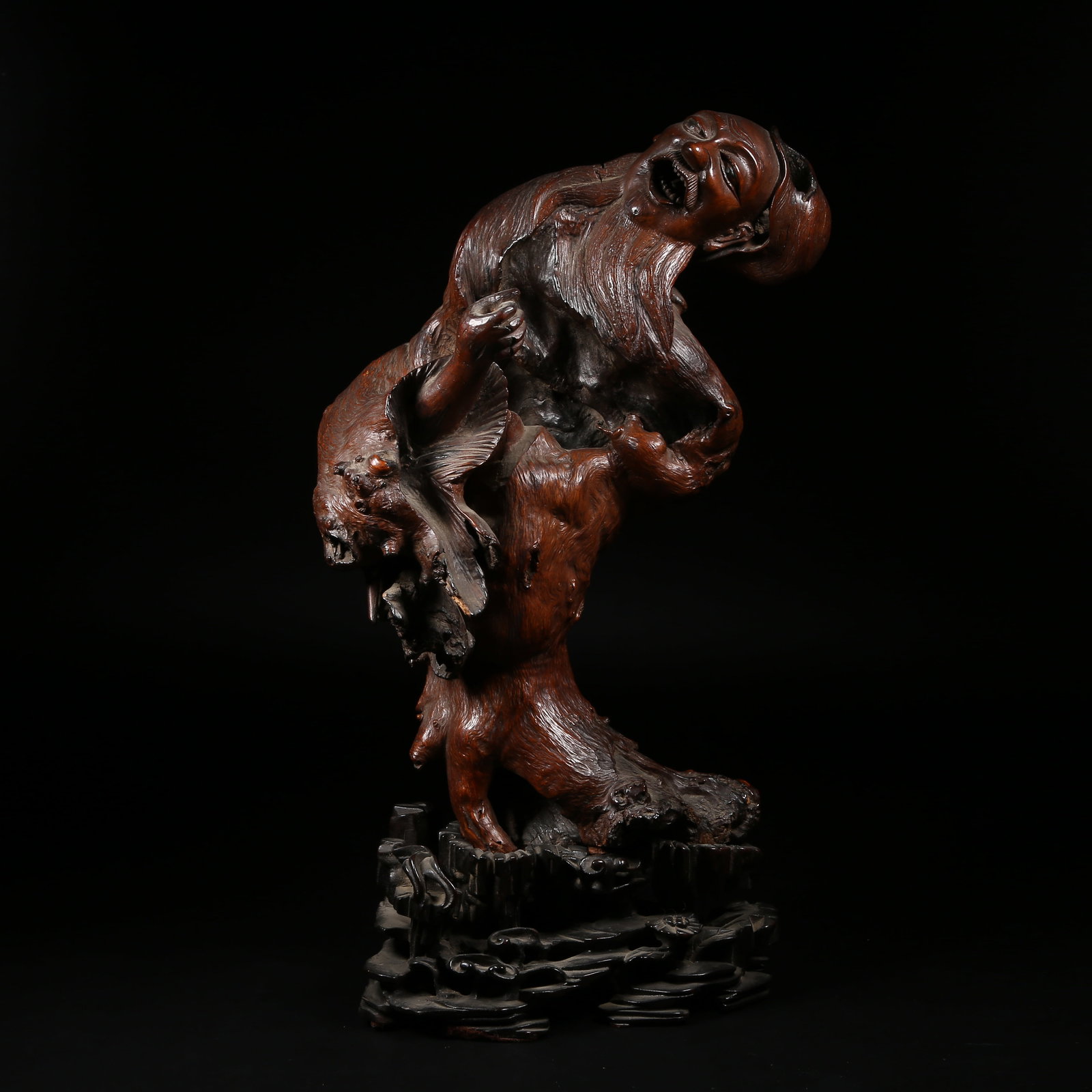 A ROOT CARVING FIGURE OF LI BAI (1 of 9)