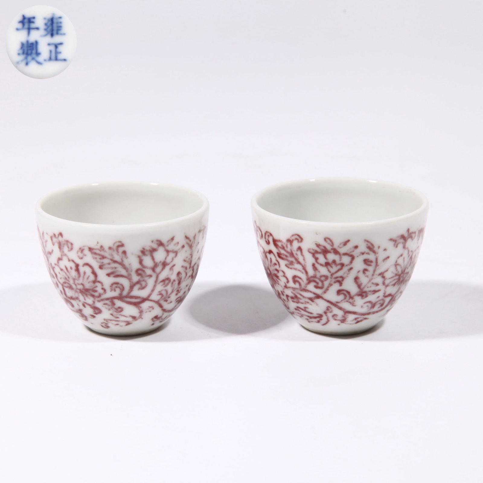 A SET OF WINE JARS WITH LONG-BRANCH FLOWER PATTERN IN UNDERGLAZE RED (1 of 8)