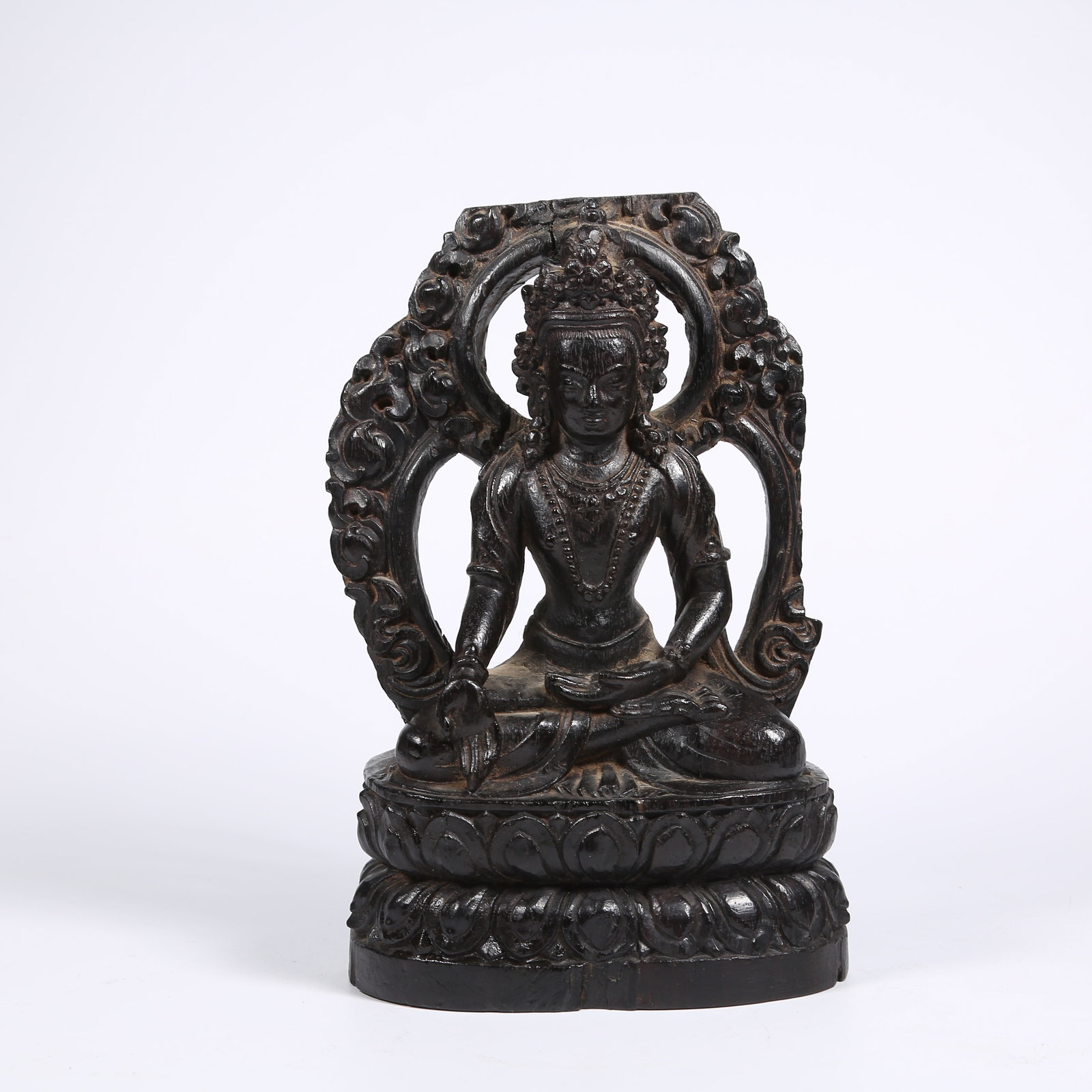 A ZITAN MEDICINE BUDDHA FIGURE (1 of 8)