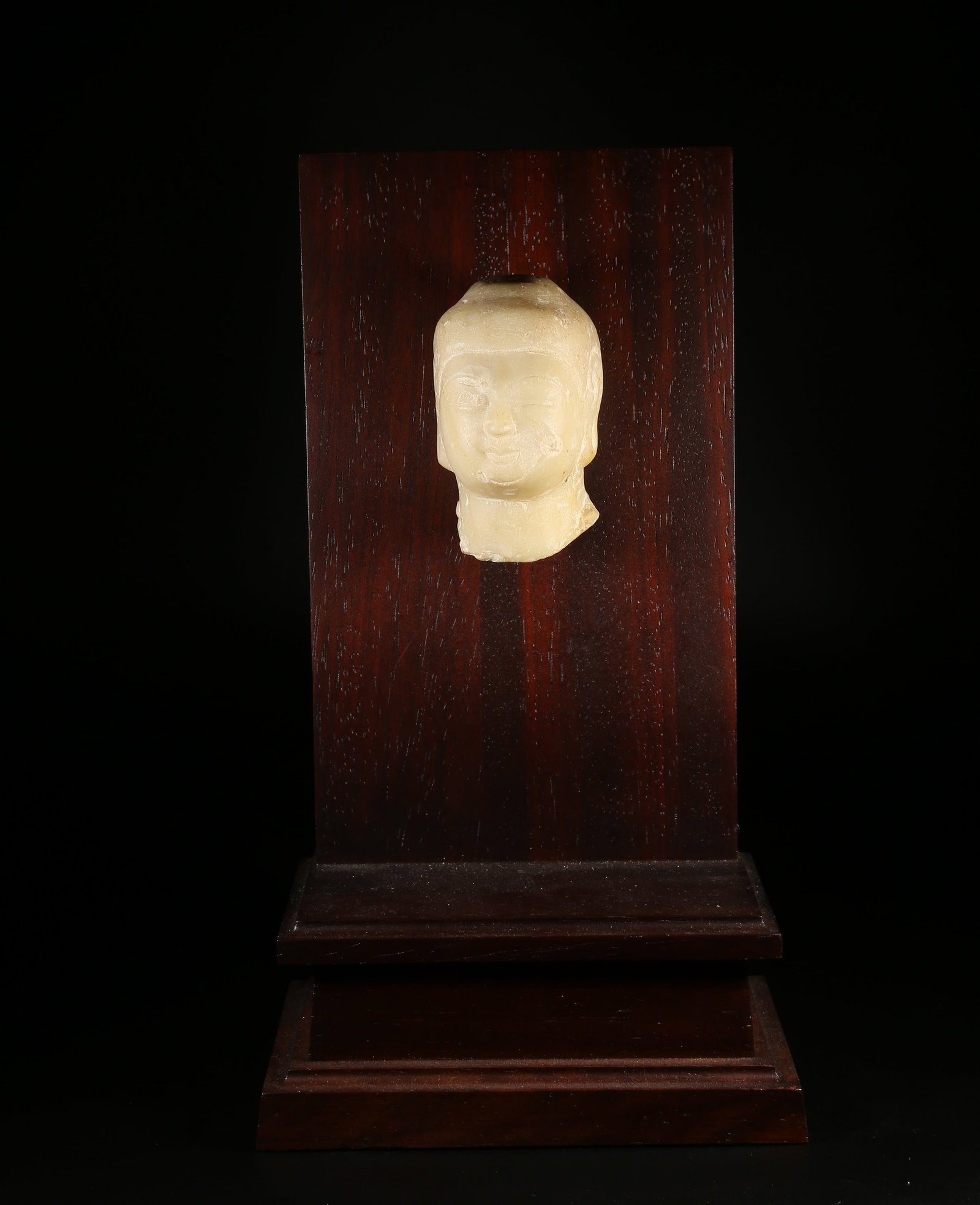 A HAN WHITE JADE (MARBLE) BUDDHA HEAD (1 of 7)