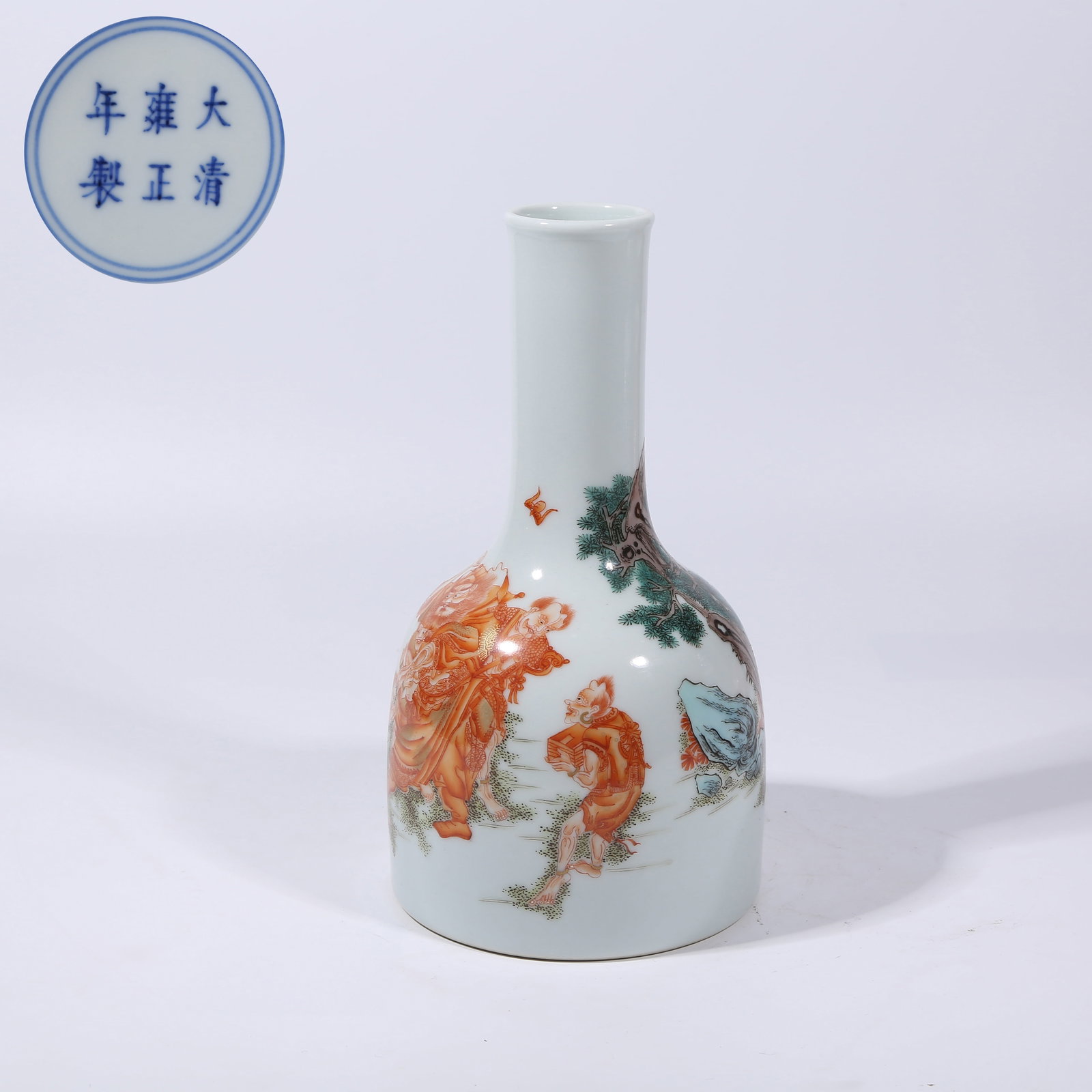 A FAMILLE ROSE "ZHONG KUI BRINGING BLESSINGS" RATTLE ZUN (1 of 9)