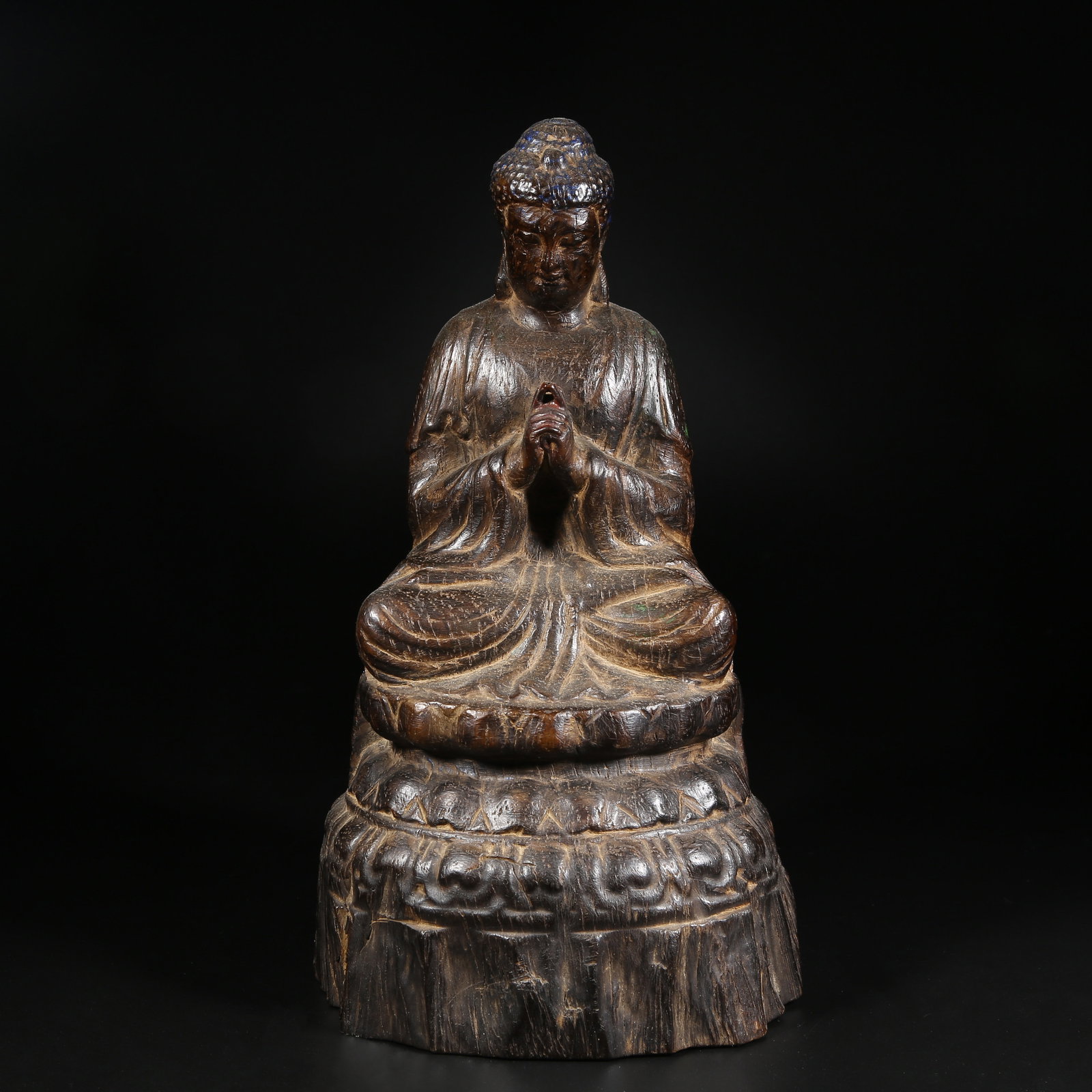 A ZITAN LARGE SHAKYAMUNI BUDDHA STATUE (1 of 8)