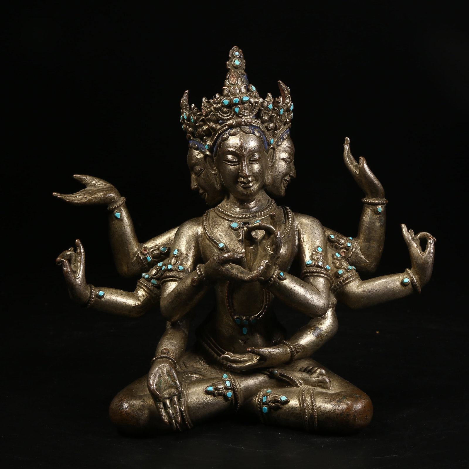A GILT SILVER BRONZE STATUE OF VICTORIOUS BUDDHA MOTHER (1 of 8)