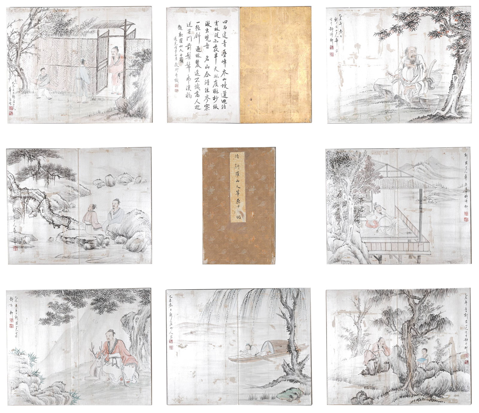 A ALBUM OF FIGURE PAINTINGS ON PAPER (12 LEAVES) BY HUA YAN.華岩 (1 of 13)