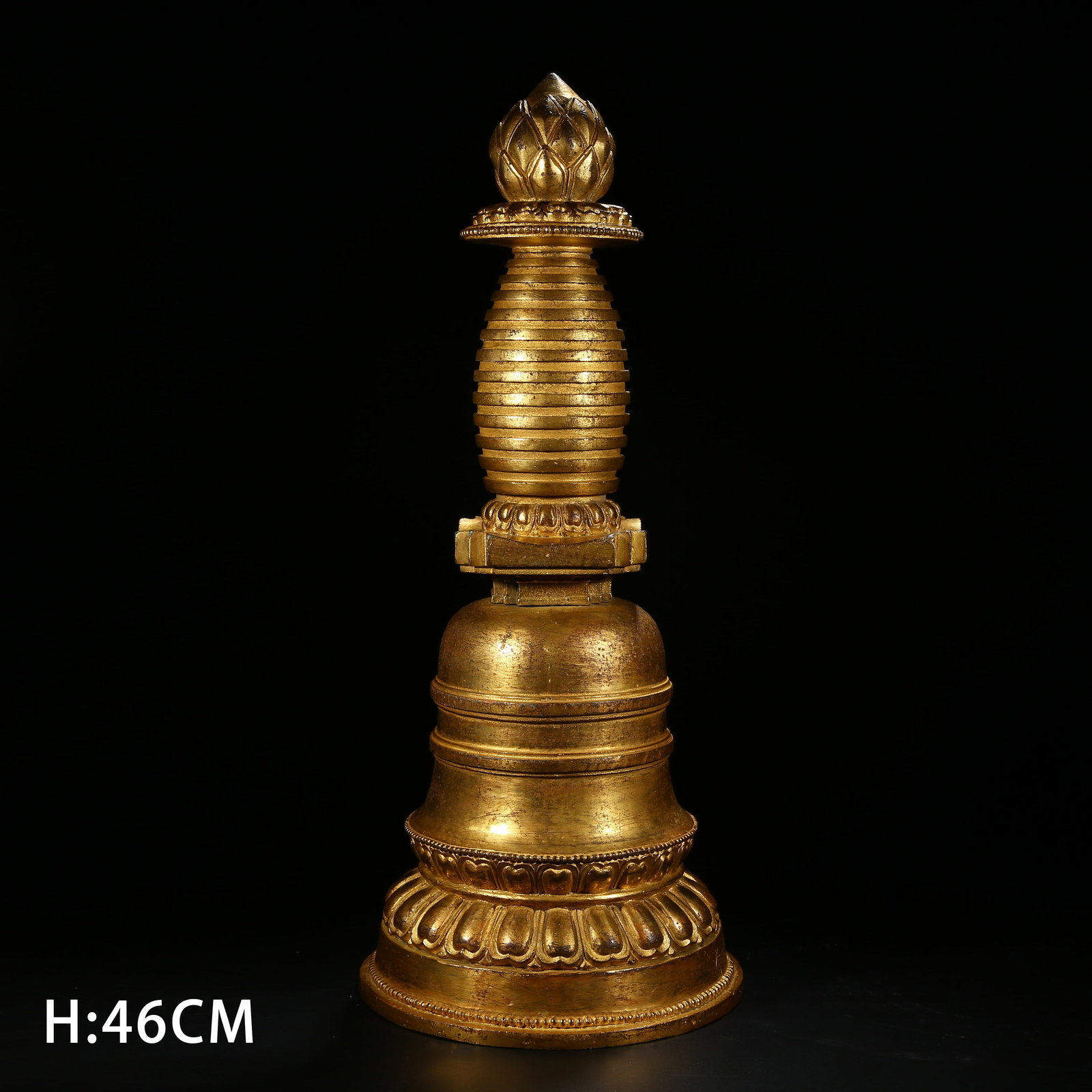 A GILT BRONZE STUPA (1 of 10)