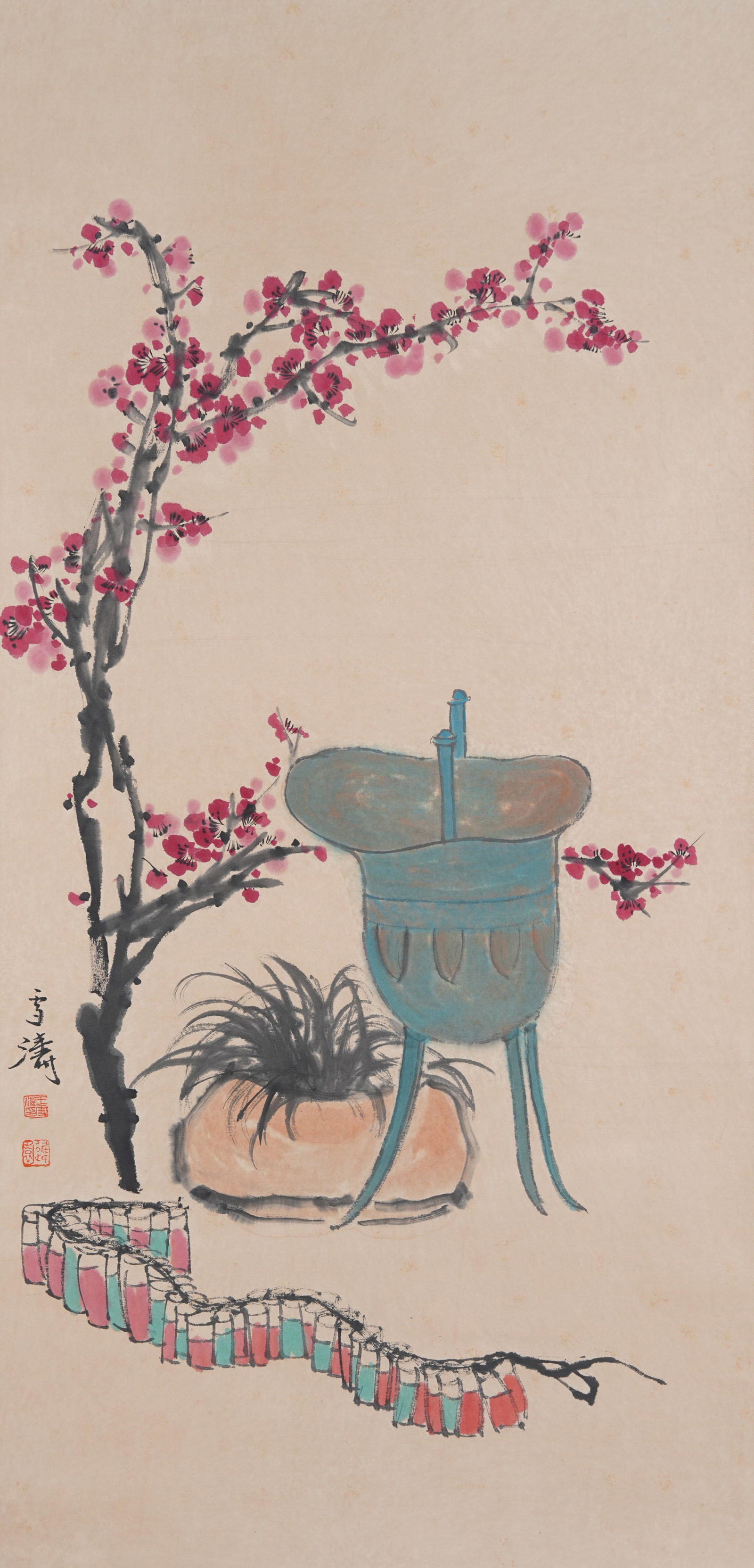 A FLOWER PAINTING ON PAPER BY WANG XUETAO.王雪濤 (1 of 9)