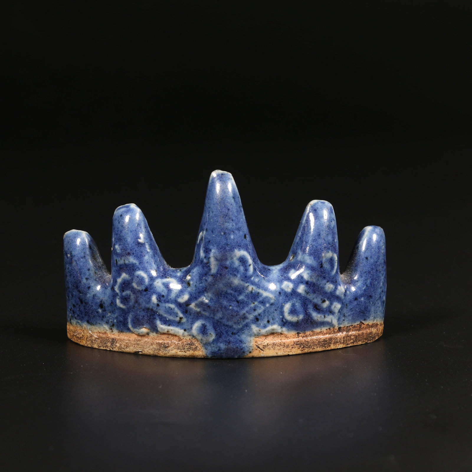 A SACRIFICIAL BLUE-GLAZED BRUSH REST (1 of 9)