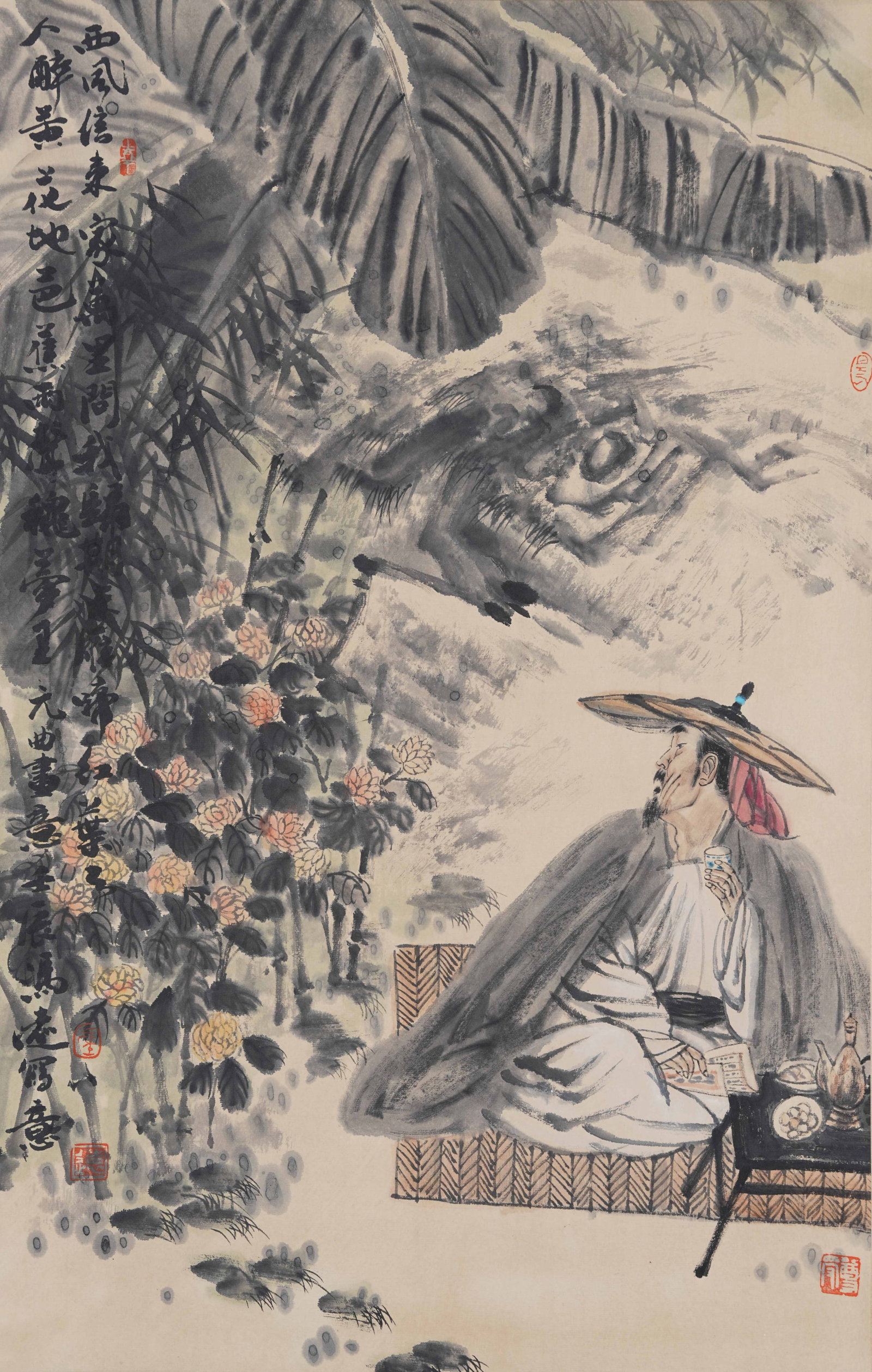 A FIGURE PAINTING ON PAPER BY FENG YUAN.馮遠 (1 of 11)