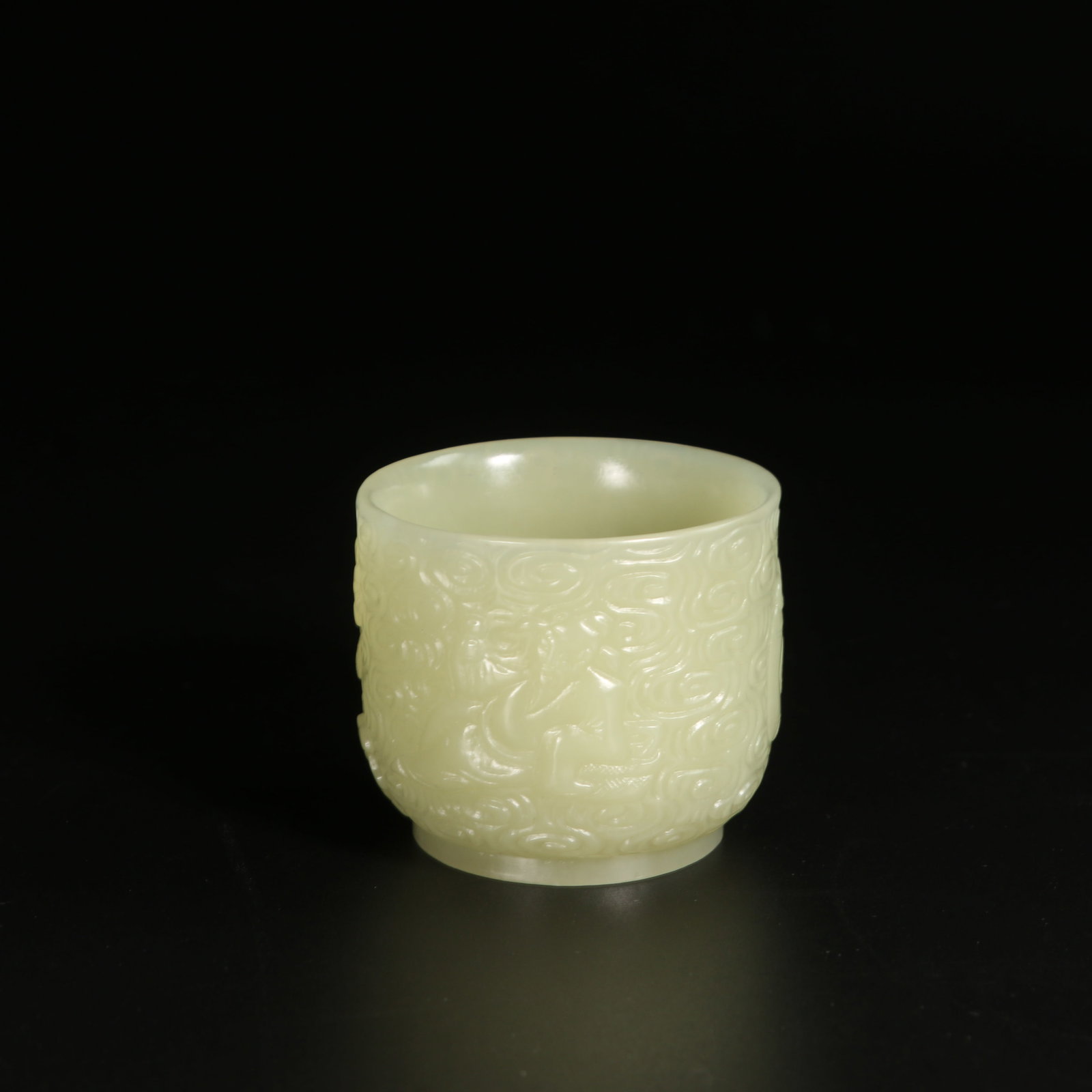 A HETIAN YELLOW JADE CUP WITH LI BAI DRUNKEN SCENE (1 of 9)