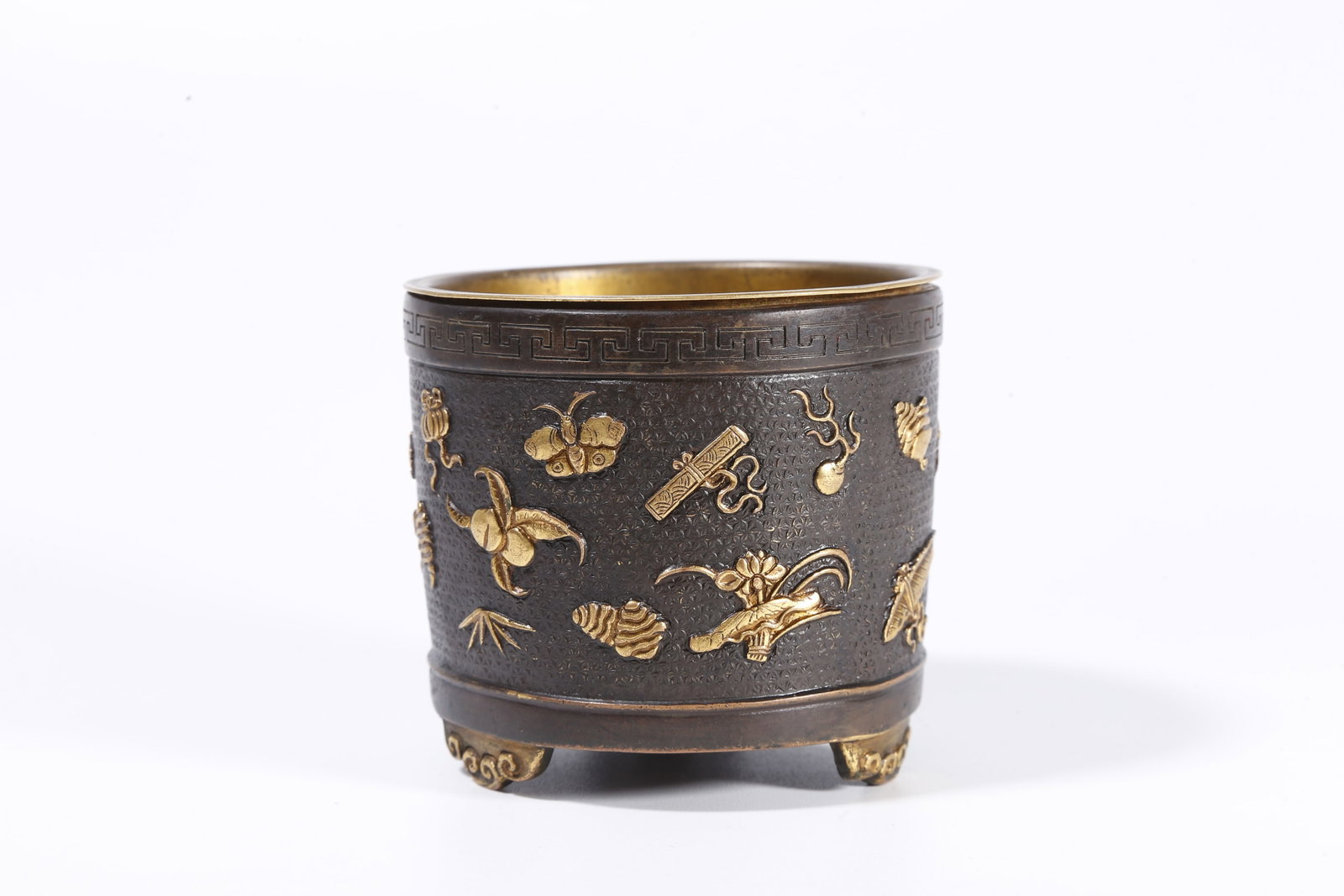 A BRONZE INCENSE BURNER WITH EIGHT TREASURES MOTIF (1 of 10)
