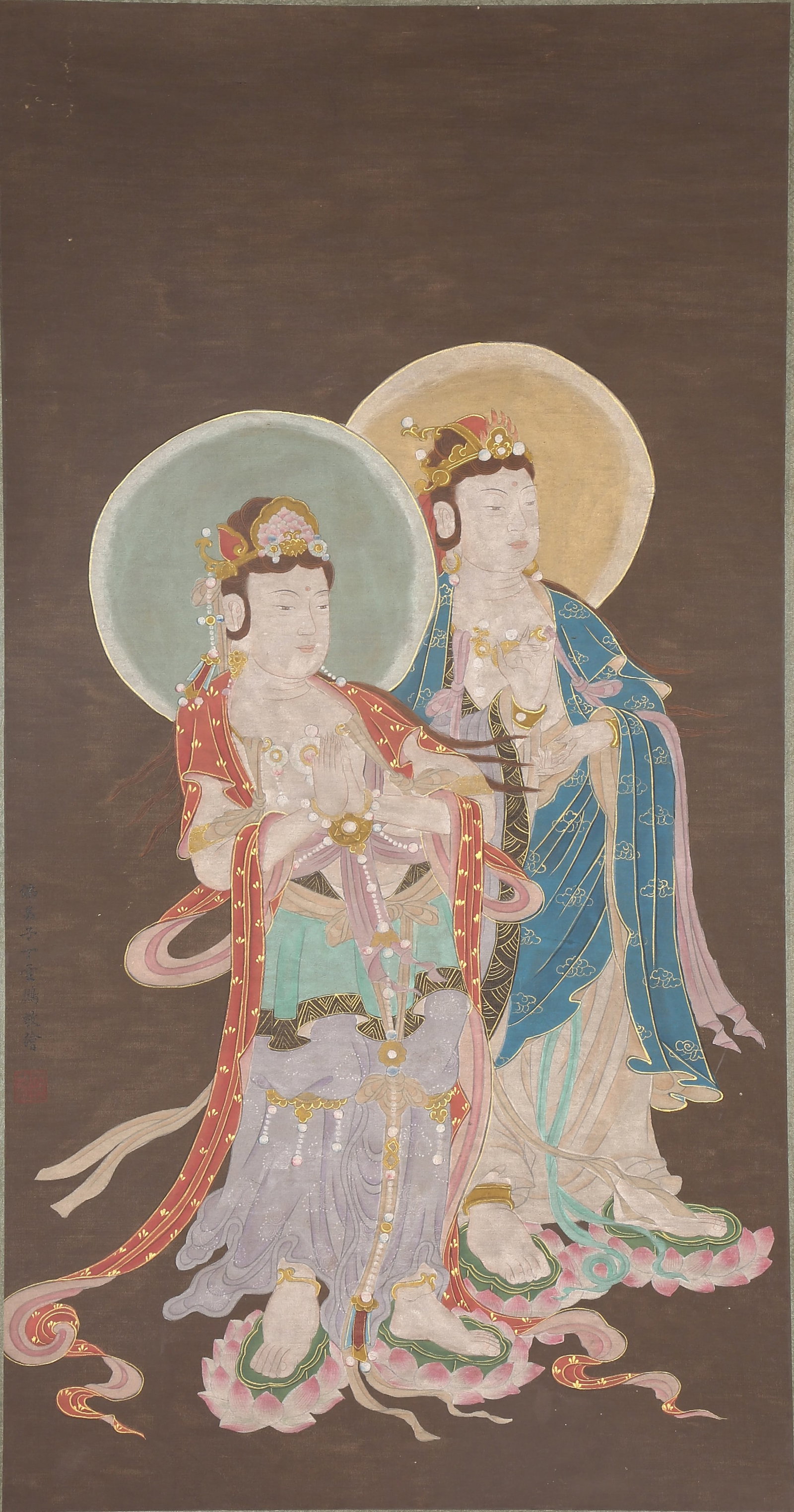 A GUANYIN PAINTING ON SILK BY DING YUNPENG.丁雲鵬 (1 of 8)