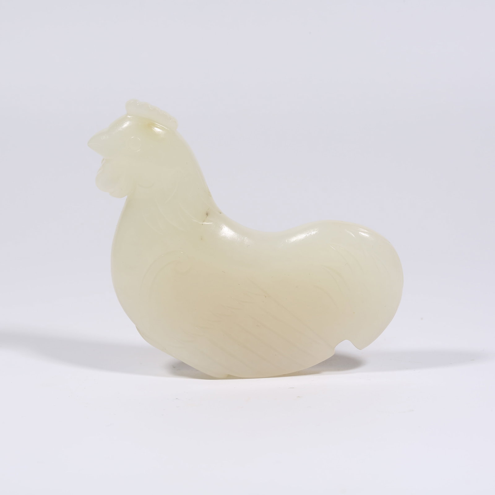A HETIAN WHITE JADE "GREAT LUCK" ORNAMENT: Hetian White Jade "Great Luck" Ornament