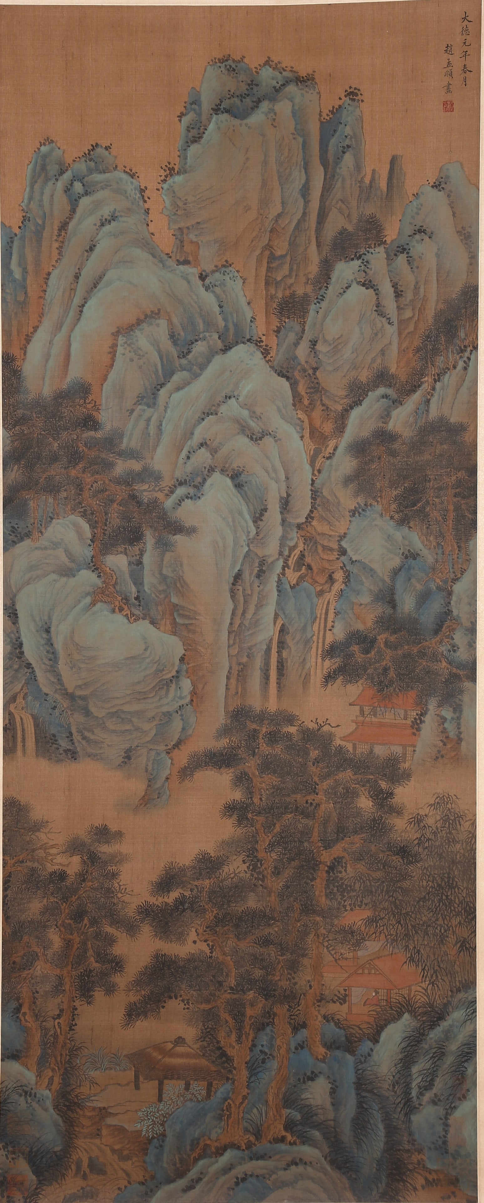 A LANDSCAPE PAINTING ON SILK BY ZHAO MENGFU.趙孟頫 (1 of 9)