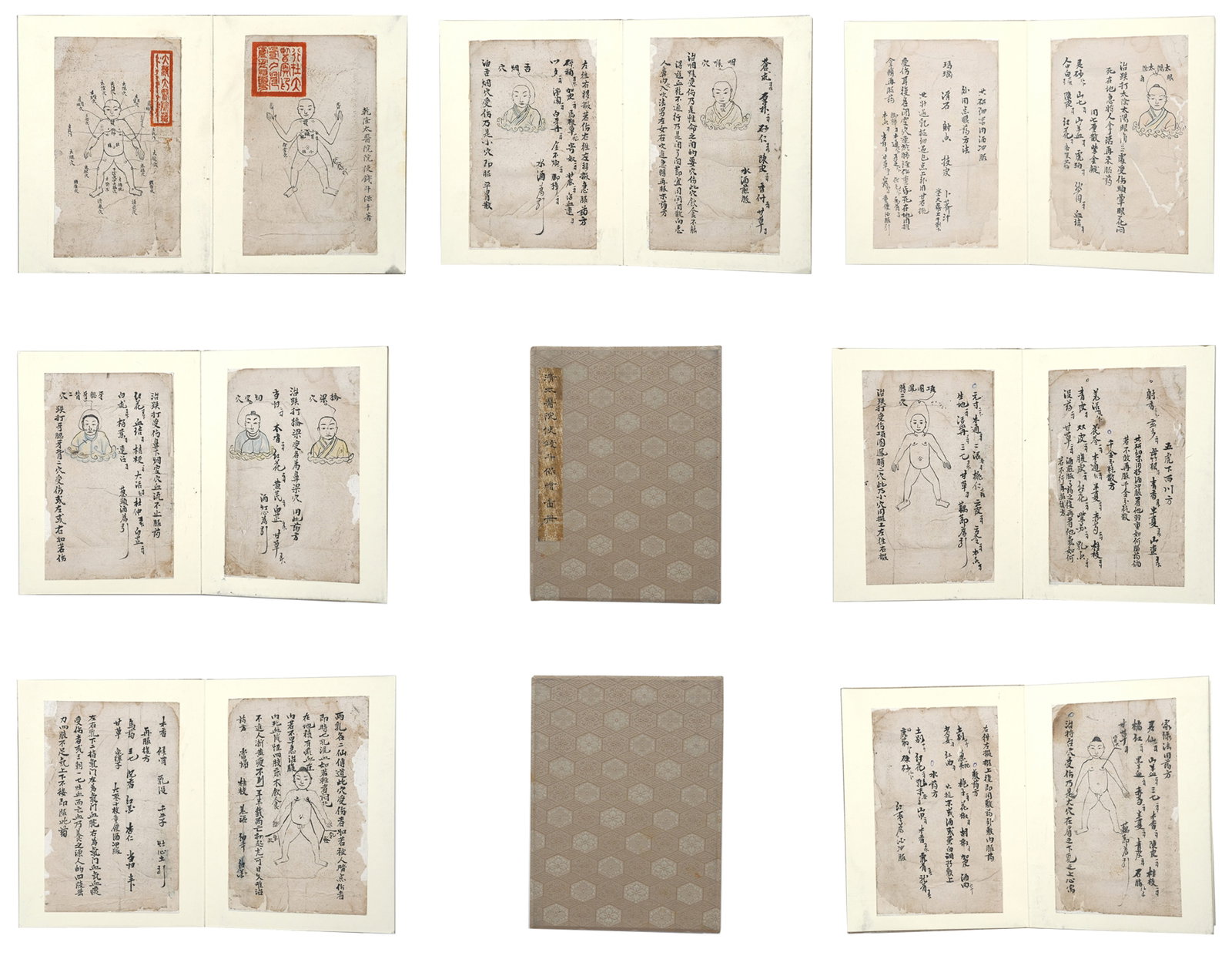 A MEDICAL BOOK ALBUM LEAVES ON PAPER BY QIAN DOUBAO.錢鬥保: Medical Book Album Leaves on Paper by Qian Doubao.錢鬥保