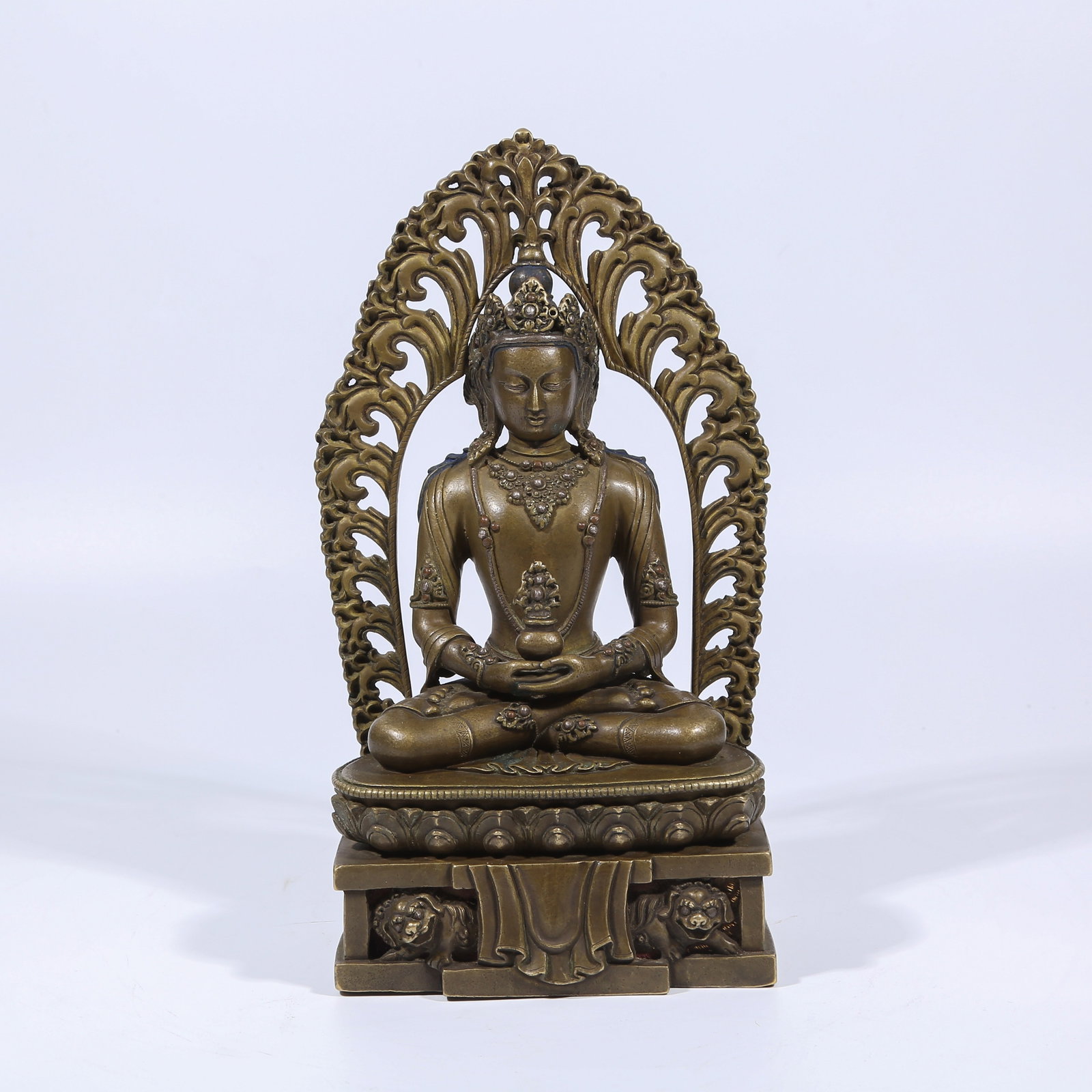 A ALLOY BRONZE AMITAYUS BUDDHA STATUE (1 of 8)