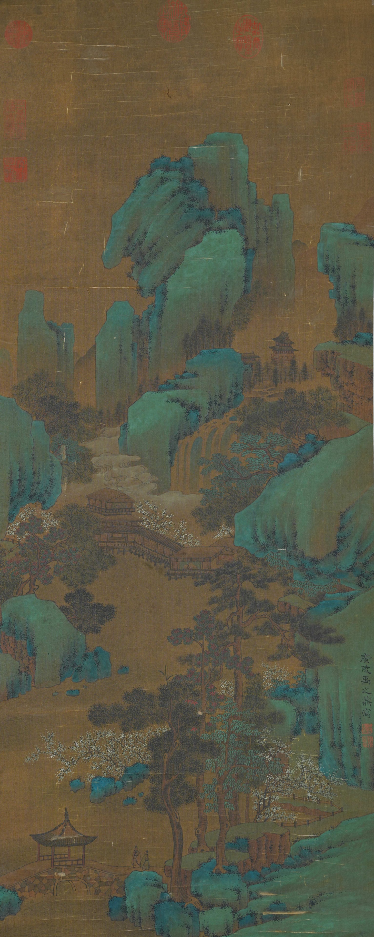 A LANDSCAPE PAINTING ON SILK BY YU ZHIDING.禹之鼎 (1 of 11)