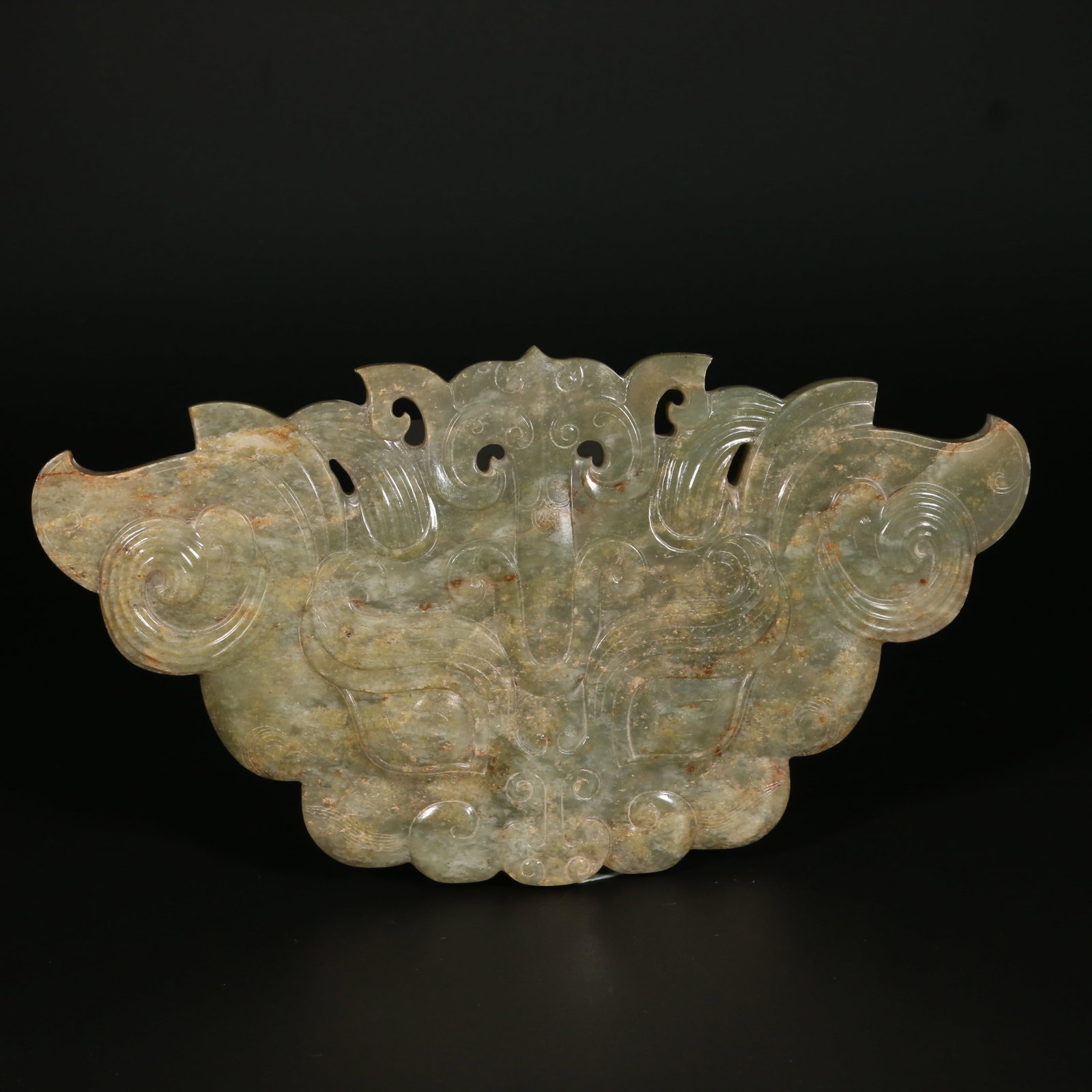 A HETIAN JADE FU-HEAD ORNAMENT WITH BEAST FACE DESIGN (1 of 11)
