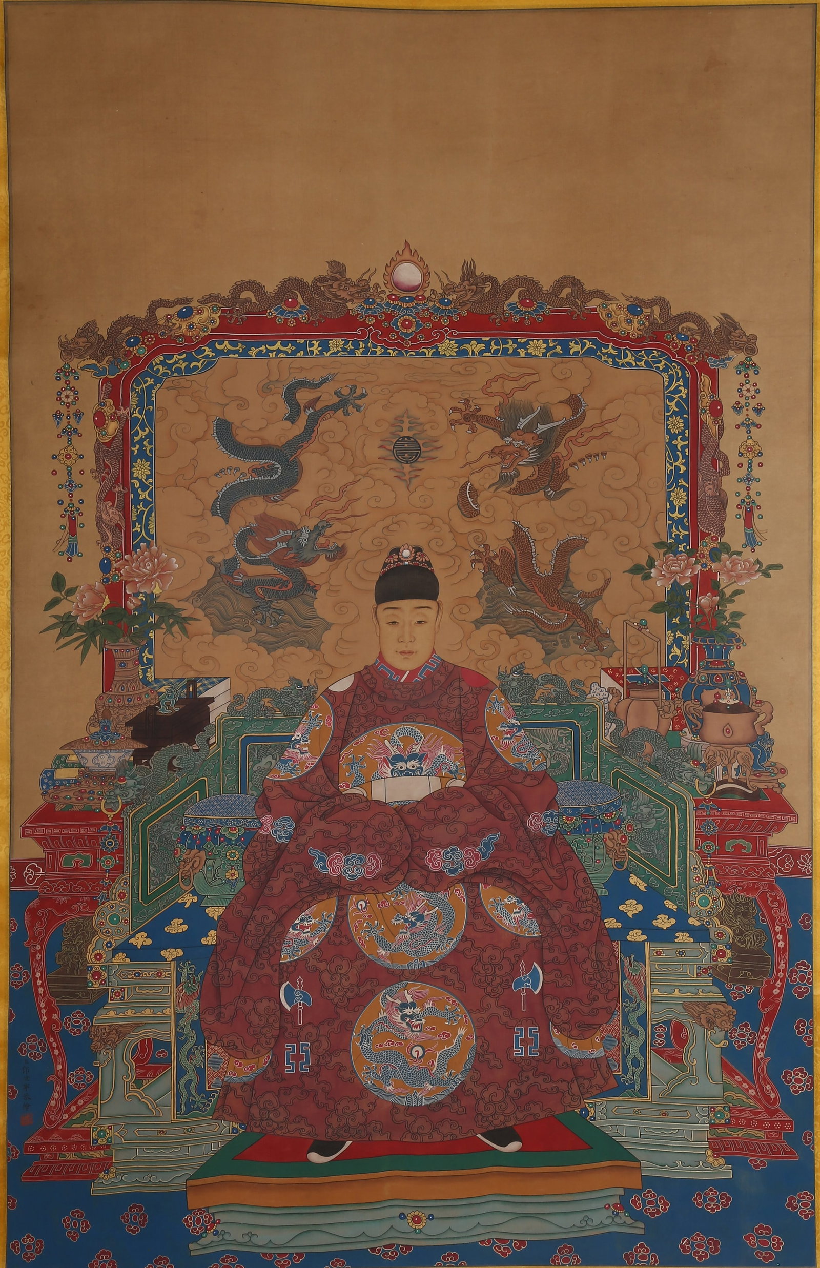 A PORTRAIT OF THE EMPEROR ON SILK BY GIUSEPPE CASTIGLIONE (LANG SHINING).郎世寧 (1 of 8)