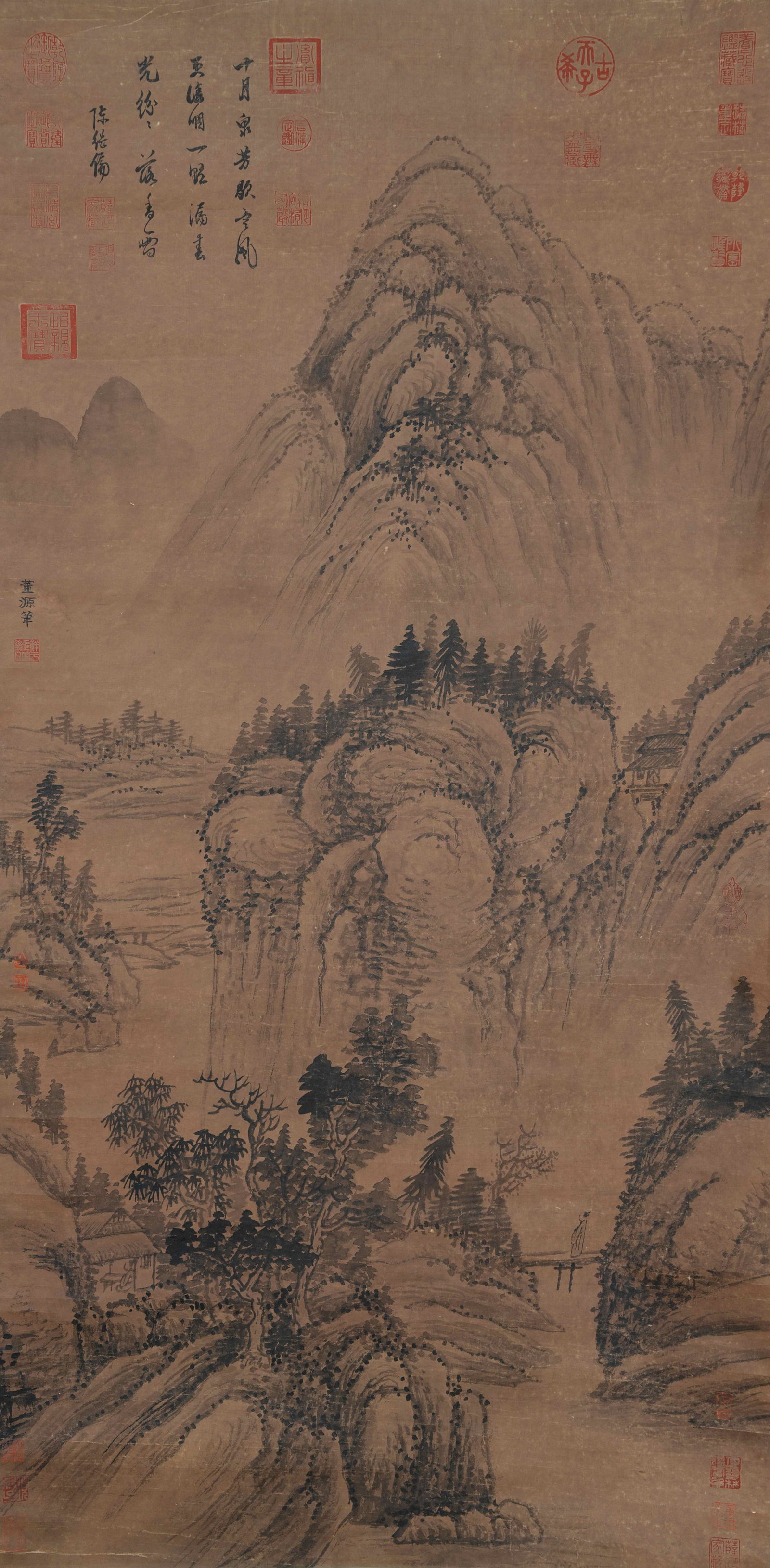 A LANDSCAPE PAINTING ON PAPER BY DONG YUAN.董源 (1 of 12)