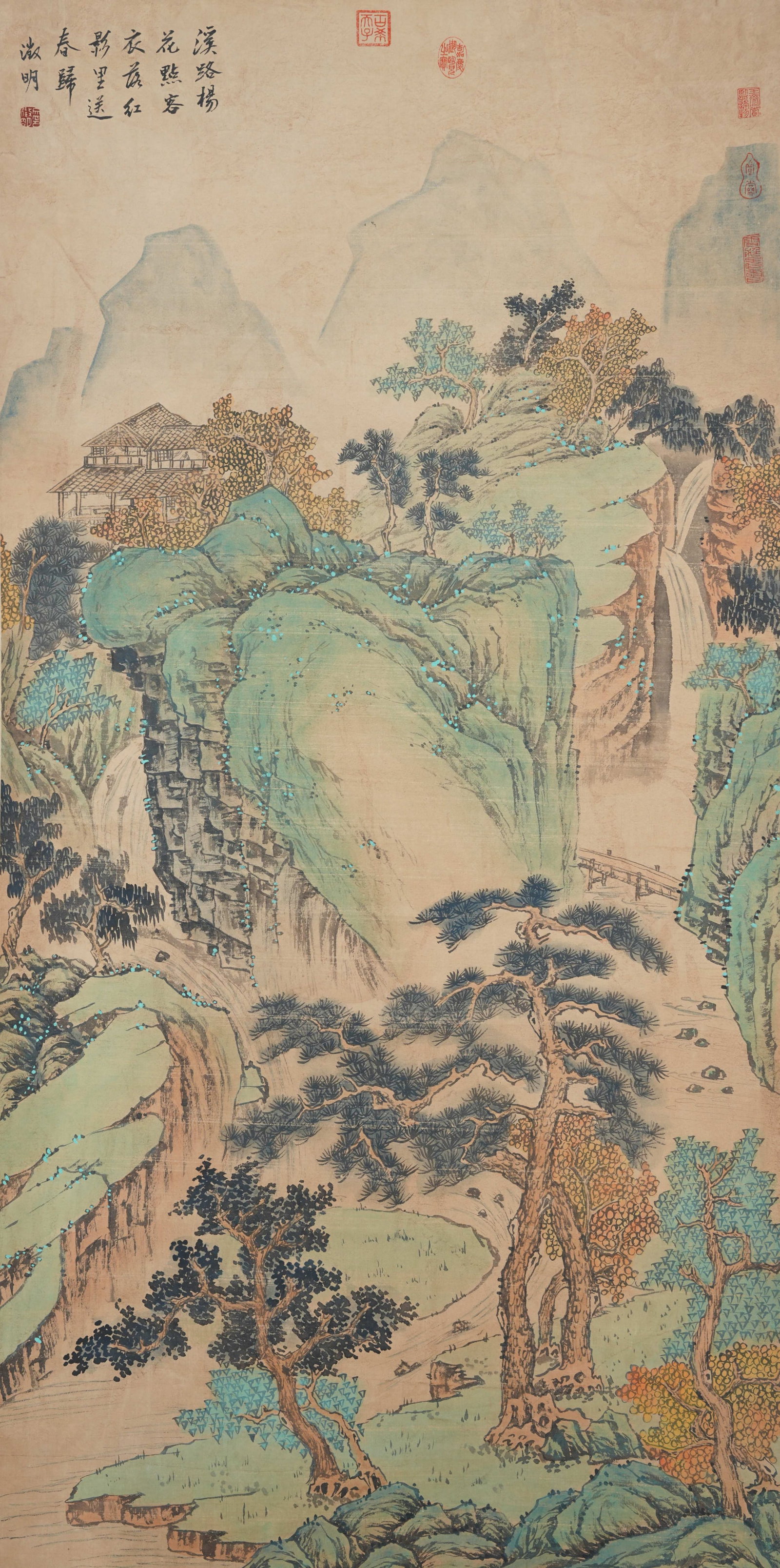 A LANDSCAPE PAINTING ON PAPER BY WEN ZHENGMING.文徵明 (1 of 10)