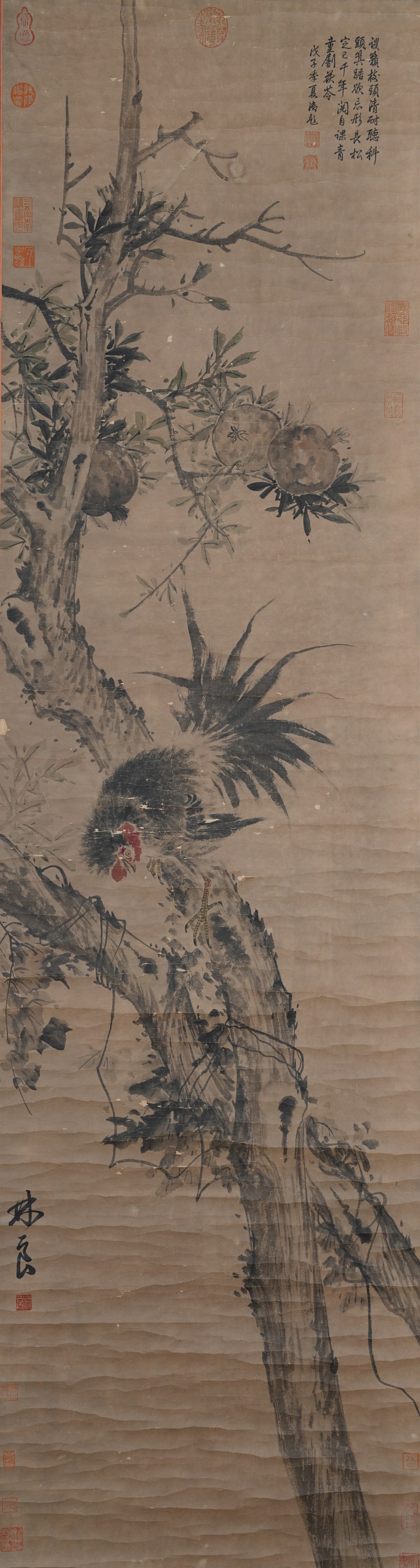 A FLOWER AND BIRD PAINTING ON PAPER BY LIN LIANG.林良: Flower and Bird Painting on Paper by Lin Liang.林良