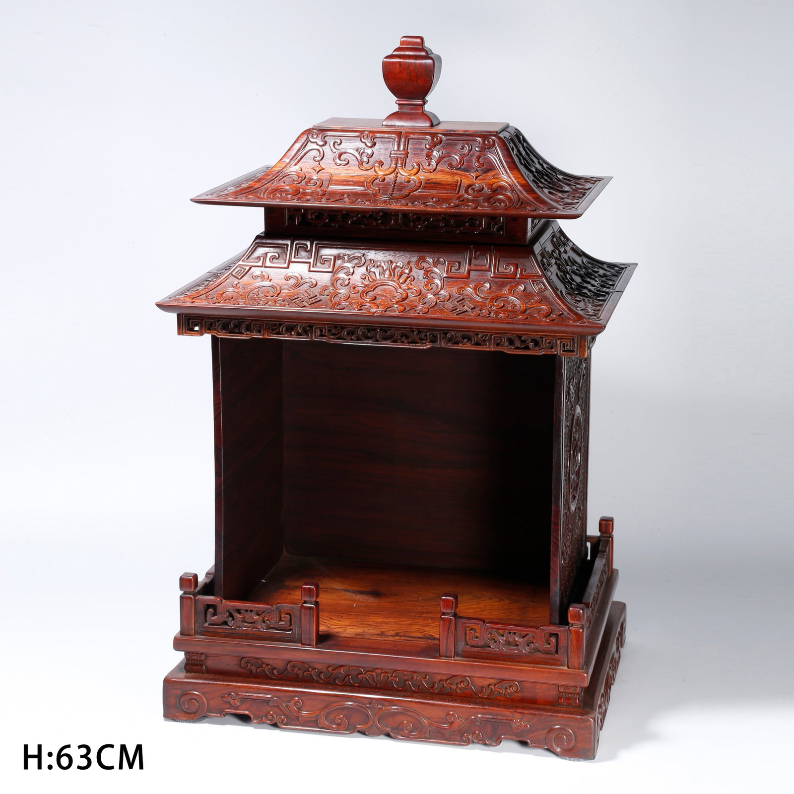 A HUANGHUALI BUDDHIST SHRINE WITH FLORAL DESIGN (1 of 12)