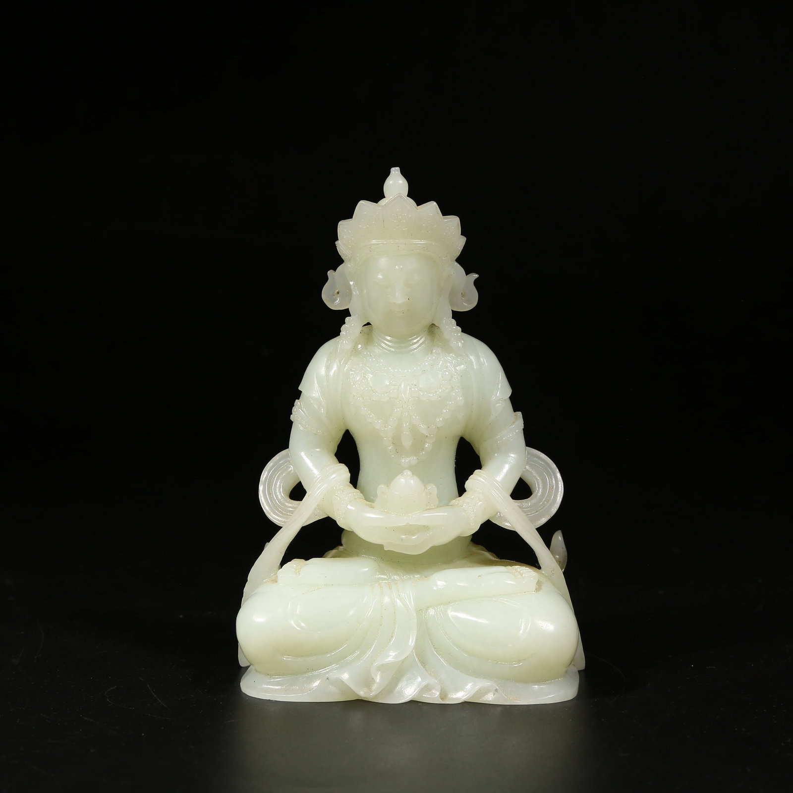 A AMITAYUS BUDDHA IN HETIAN JADE (1 of 8)