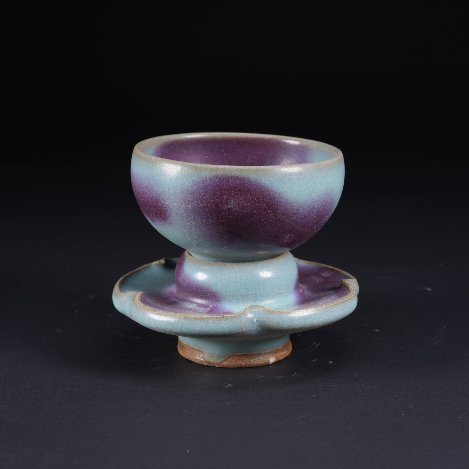 A SET OF JUN KILN CUP STANDS: Set of Jun Kiln Cup Stands