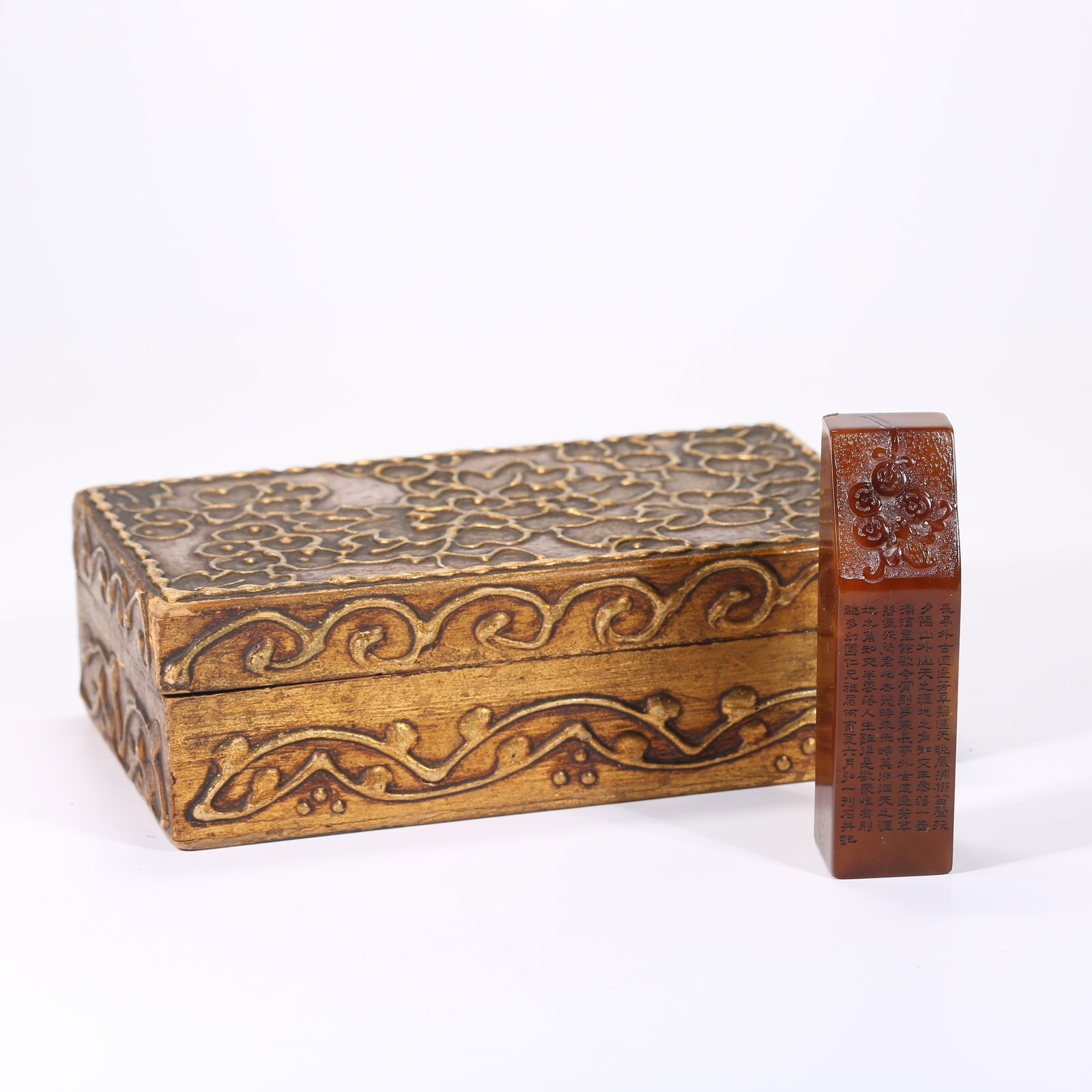 A SHOUSHAN STONE SEAL ENGRAVED WITH POEM (1 of 8)