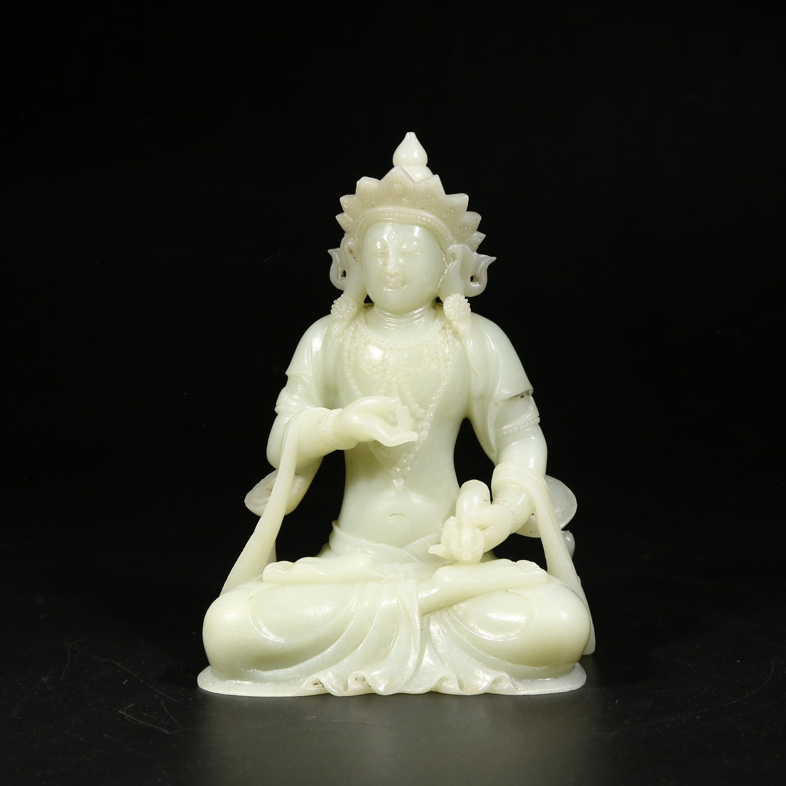 A VAJRASATTVA IN HETIAN JADE: Vajrasattva in Hetian jade