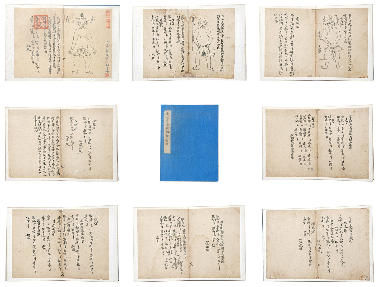 A MEDICAL BOOK ALBUM LEAVES ON PAPER BY HUANG YUANYU.黃元禦: Medical Book Album Leaves on Paper by Huang Yuanyu.黃元禦