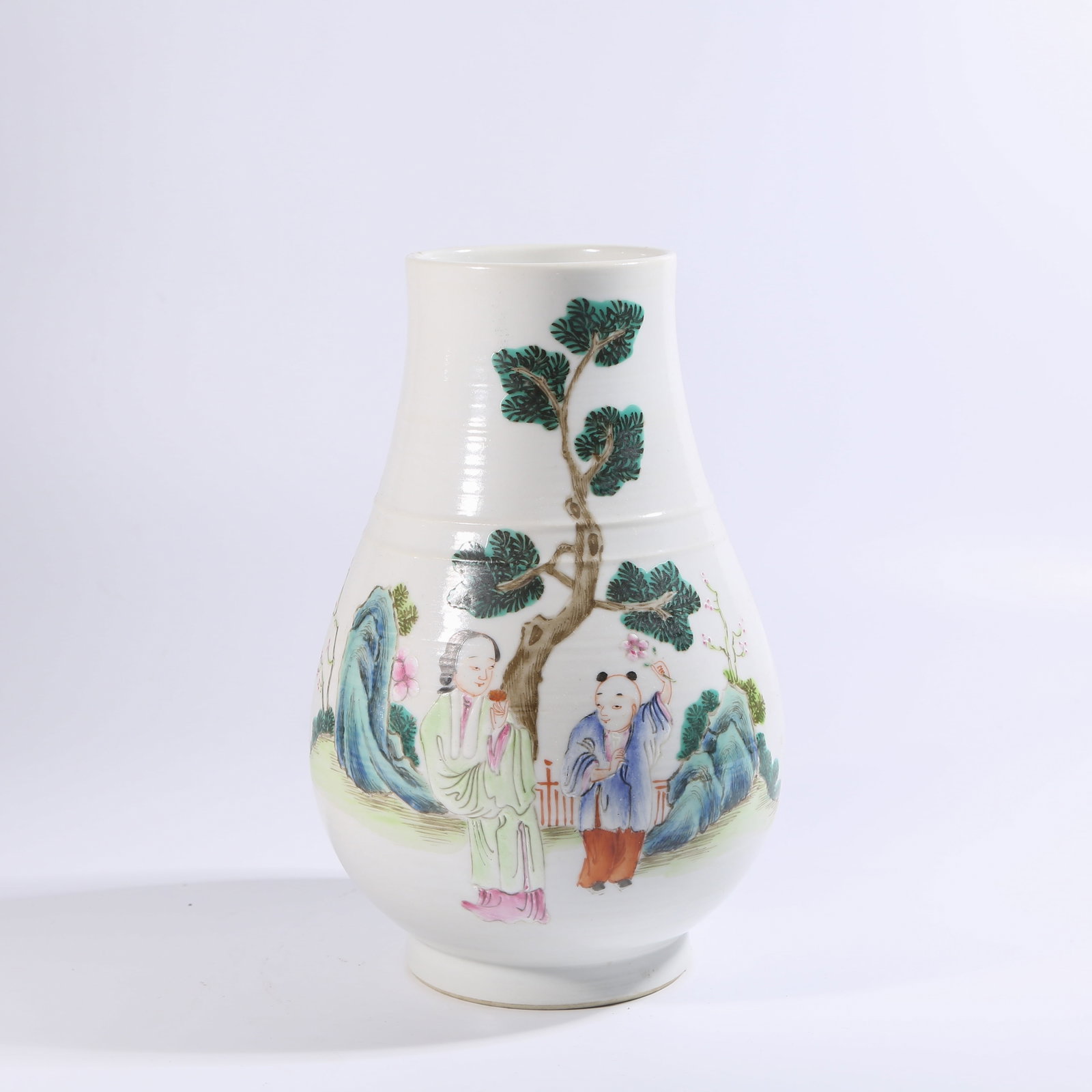 A WUCAI "TEACHING CHILDREN" PATTERN STRINGED-PATTERN JAR (1 of 7)