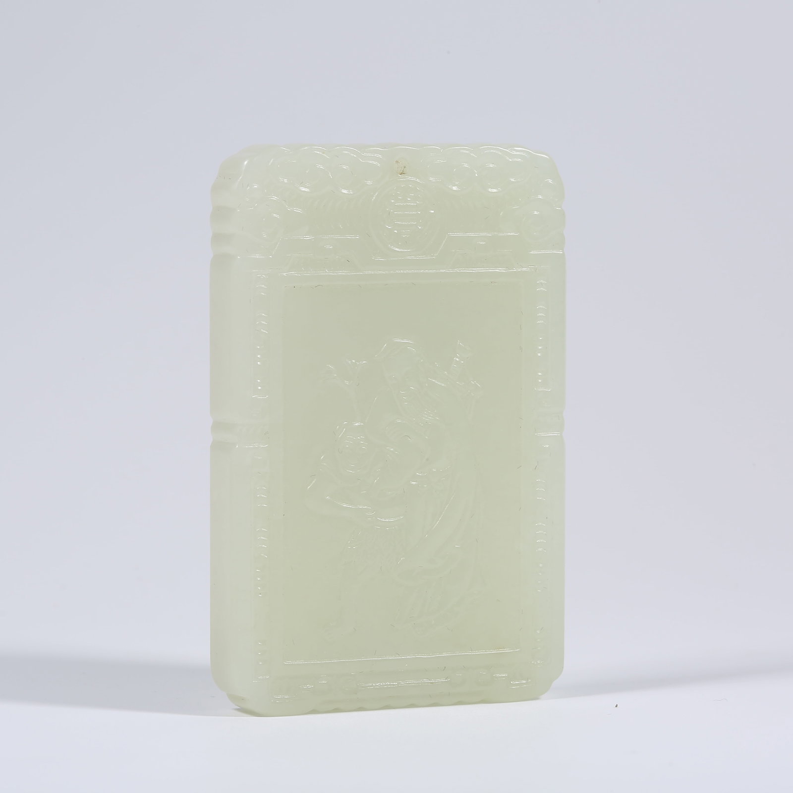A HETIAN WHITE JADE PENDANT WITH WILLOW SPIRIT AND LÜ DONGBIN (1 of 7)
