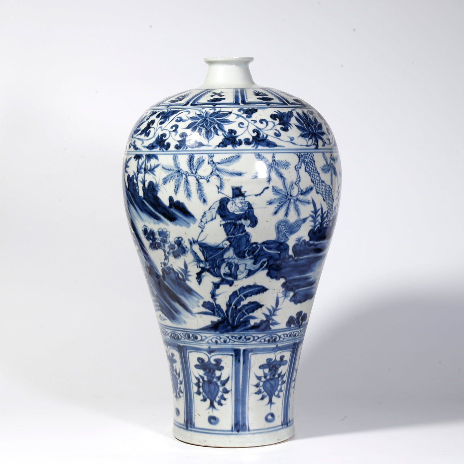A BLUE-AND-WHITE FIGURAL NARRATIVE LARGE MEIPING VASE (1 of 10)