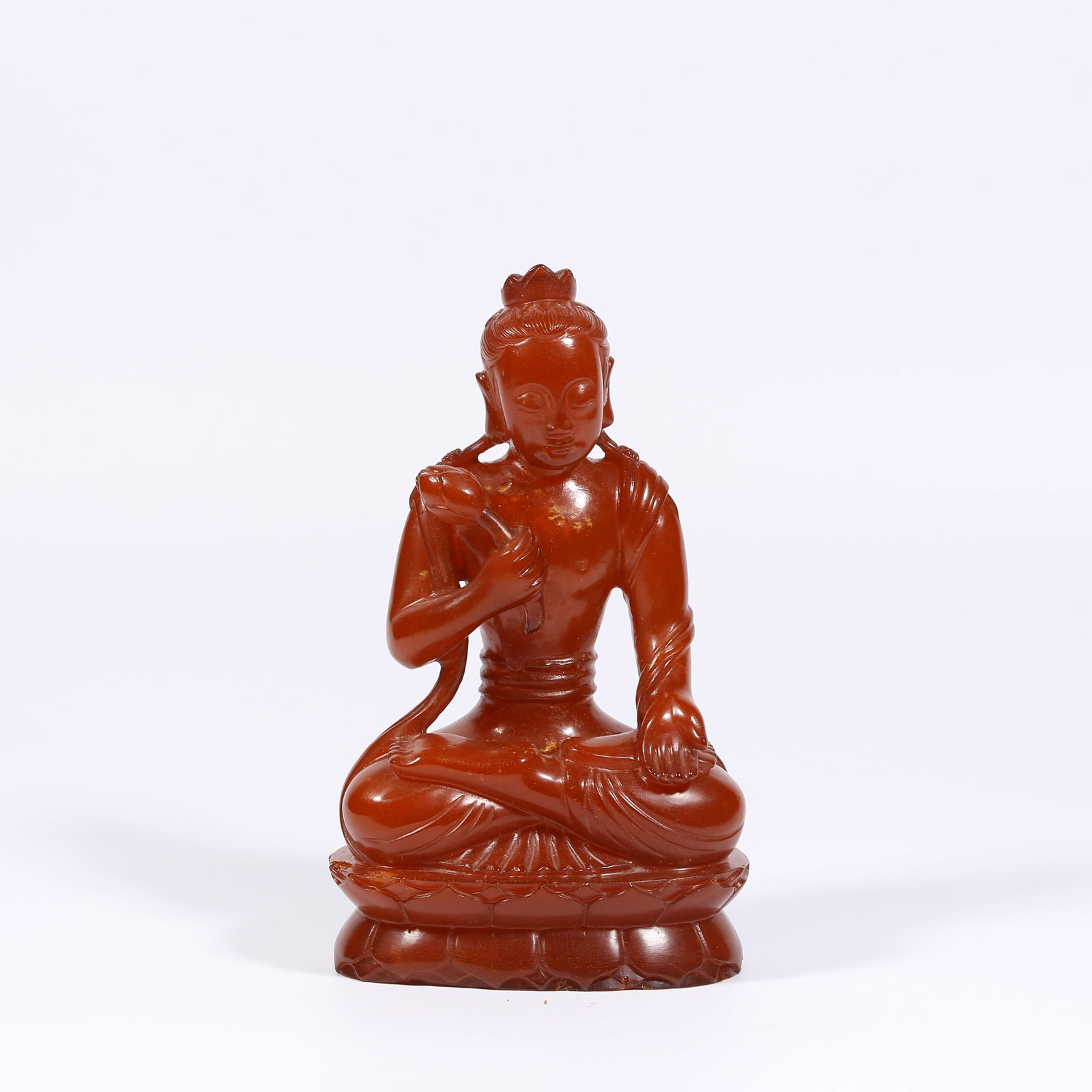 A AMBER TARA STATUE: Amber Tara Statue