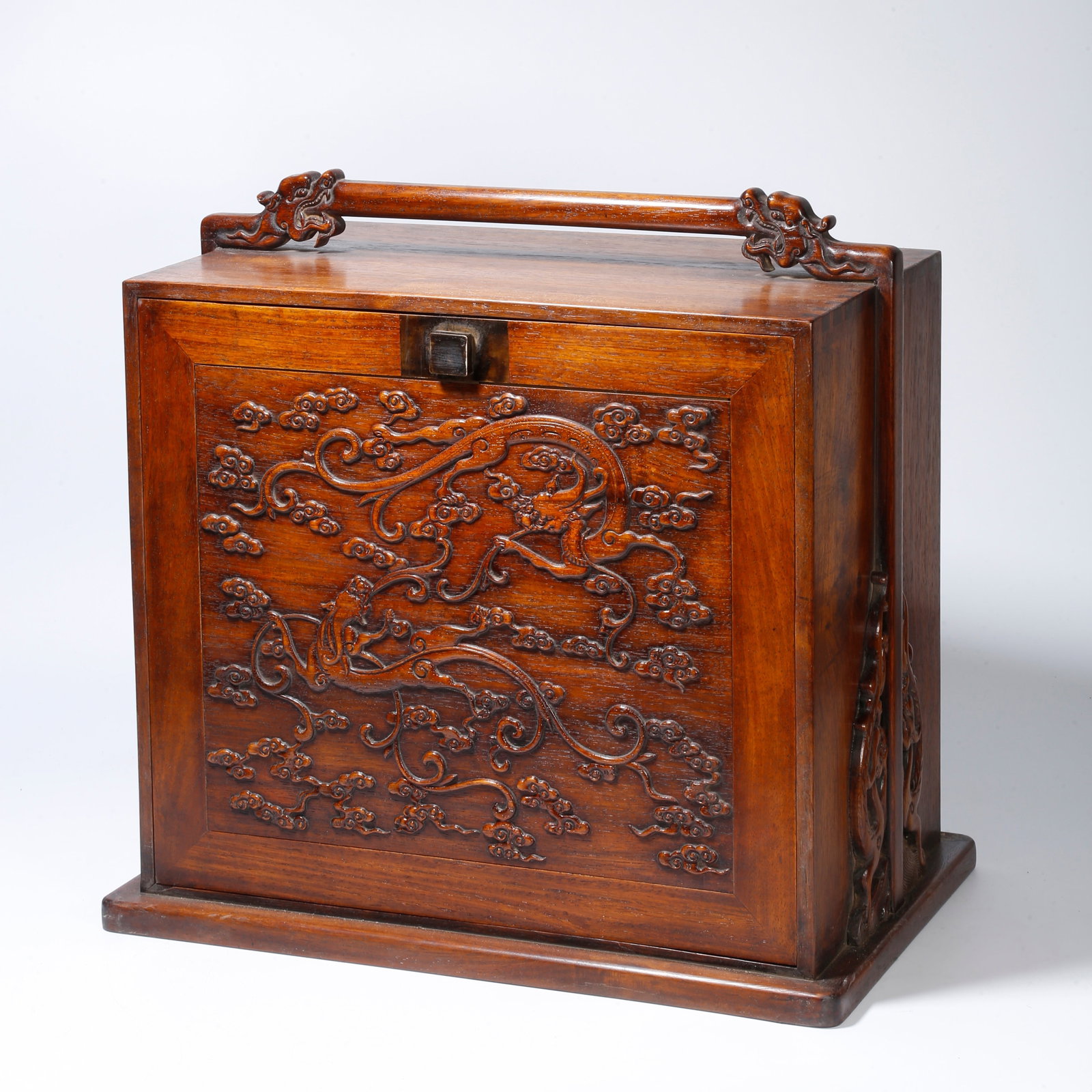 A HUANGHUALI PORTABLE BOX WITH CLOUD-AND-DRAGON DESIGN (1 of 11)