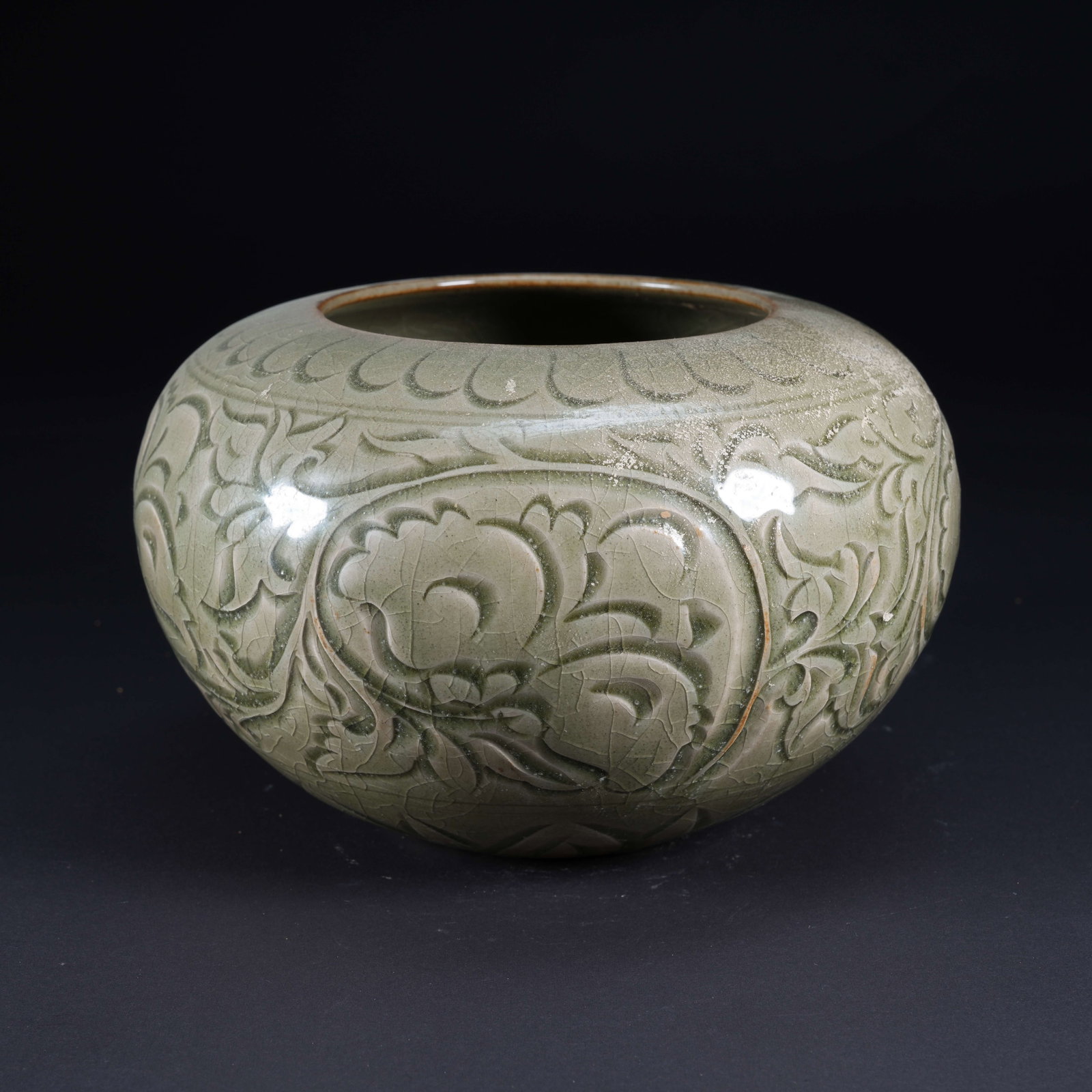 A YAOZHOU KILN CARVED BASIN-FORM JAR (1 of 9)