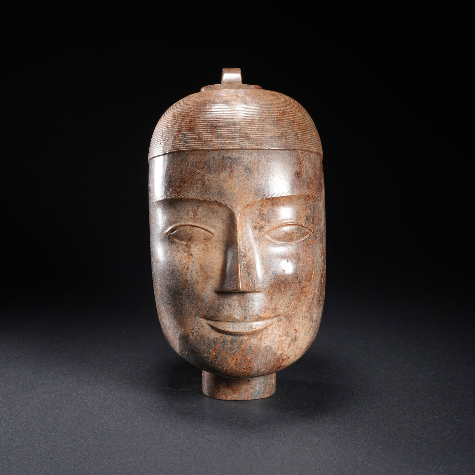 A HETIAN JADE BUDDHA HEAD: Hetian Jade Buddha Head