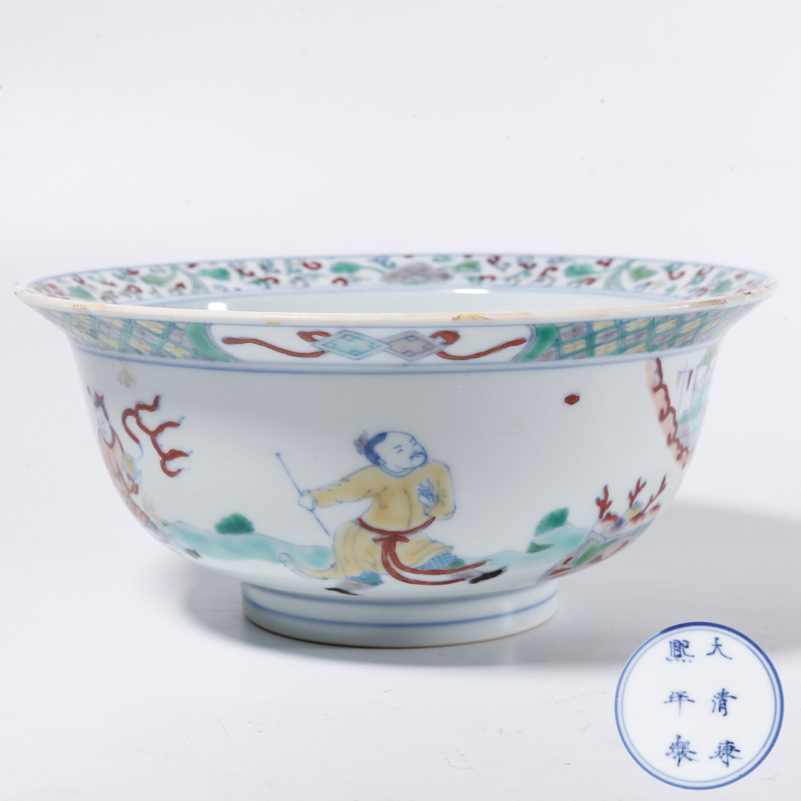 A DOUCAI BOWL WITH FIGURE STORY PATTERN (1 of 9)