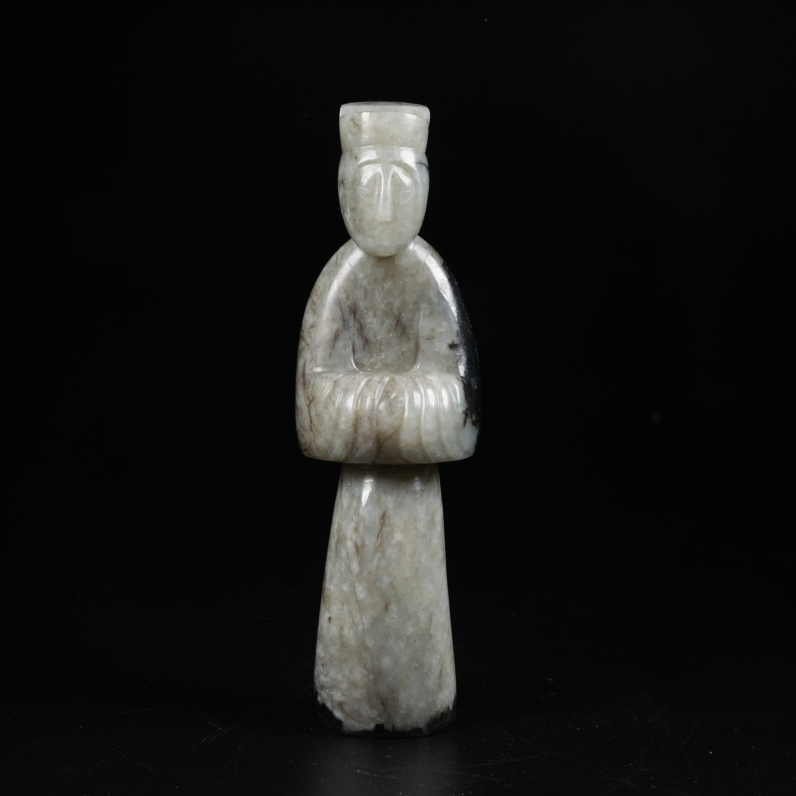 A ANCIENT JADE HUMAN FIGURINE: Ancient Jade Human Figurine
