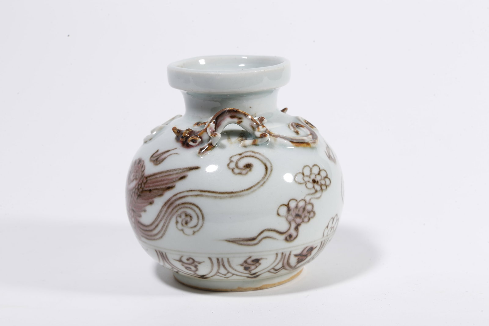 A UNDERGLAZE RED JAR WITH PHOENIX PATTERN - 2