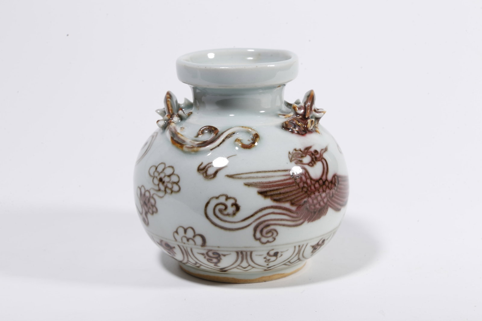 A UNDERGLAZE RED JAR WITH PHOENIX PATTERN - 3
