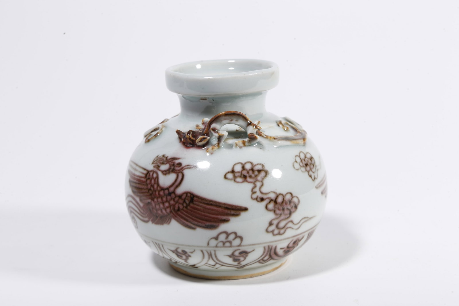 A UNDERGLAZE RED JAR WITH PHOENIX PATTERN - 4