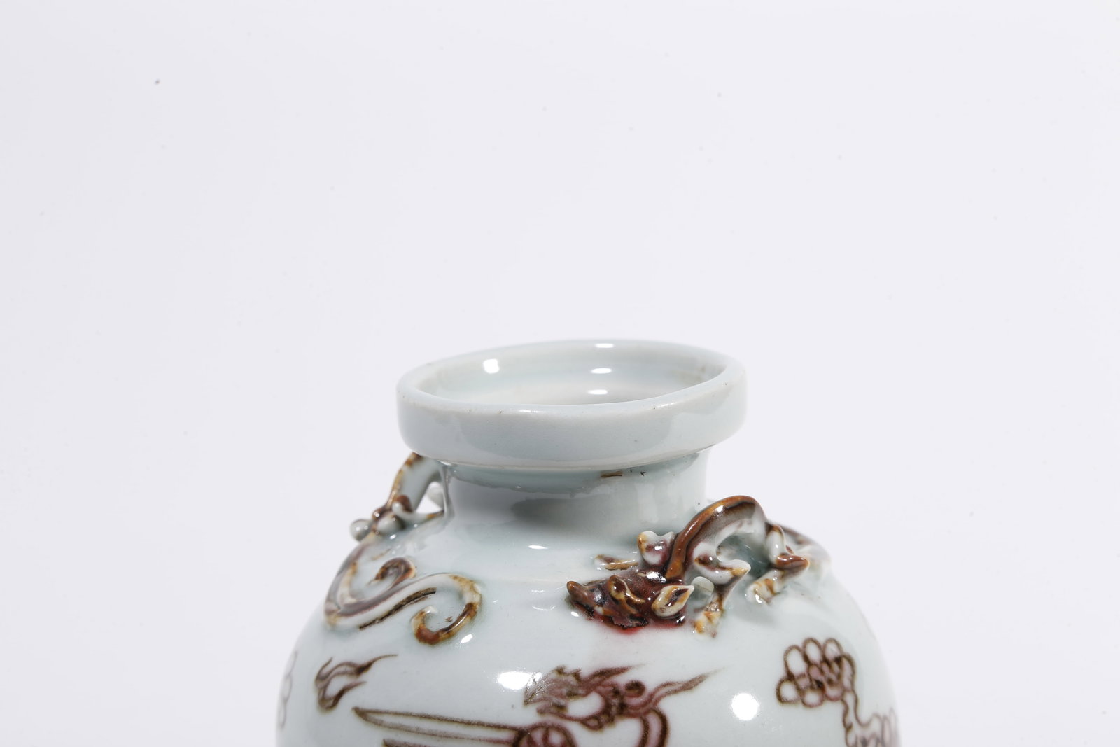 A UNDERGLAZE RED JAR WITH PHOENIX PATTERN - 5