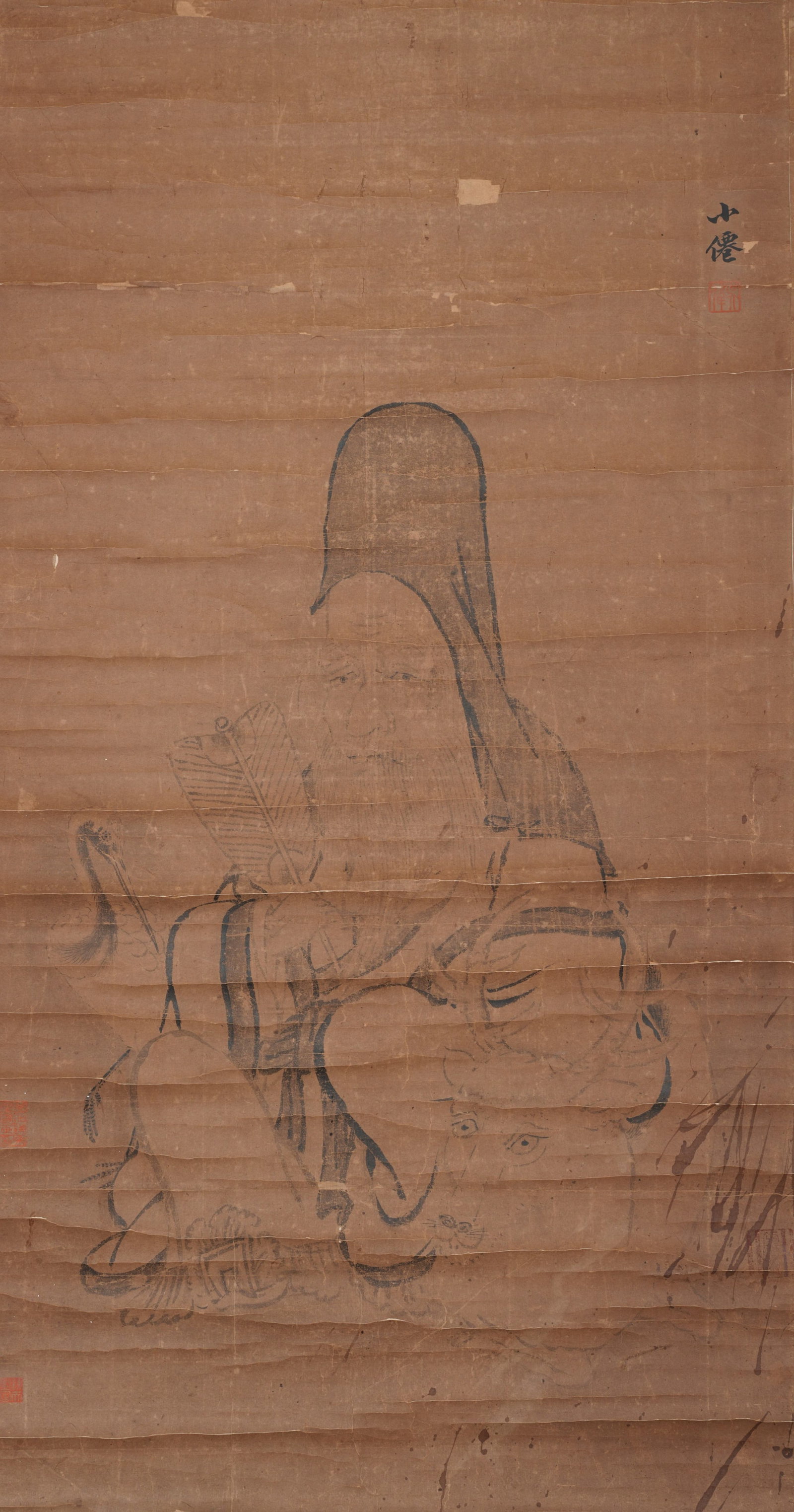 A FIGURE PAINTING ON PAPER BY WU WEI.吳偉: Figure Painting on Paper by Wu Wei.吳偉