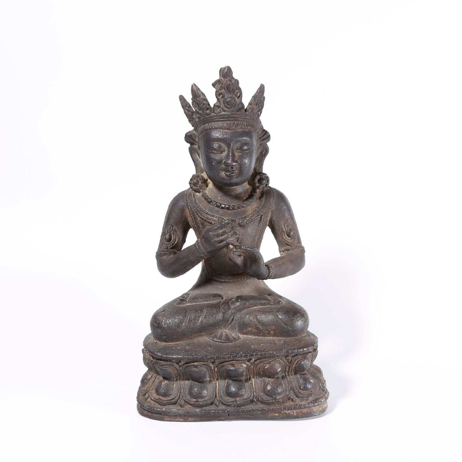 A BRONZE BUDDHA STATUE (1 of 9)