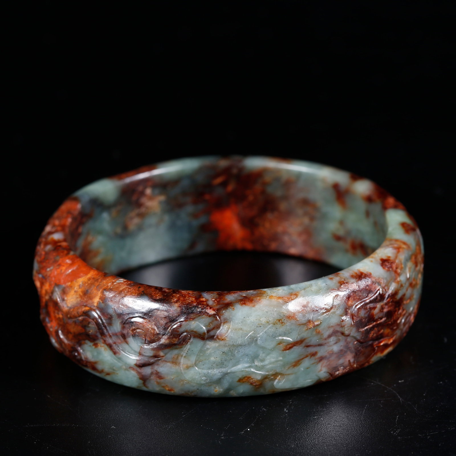 A ANCIENT JADE BRACELET WITH BEAST PATTERN: Ancient Jade Bracelet with Beast Pattern