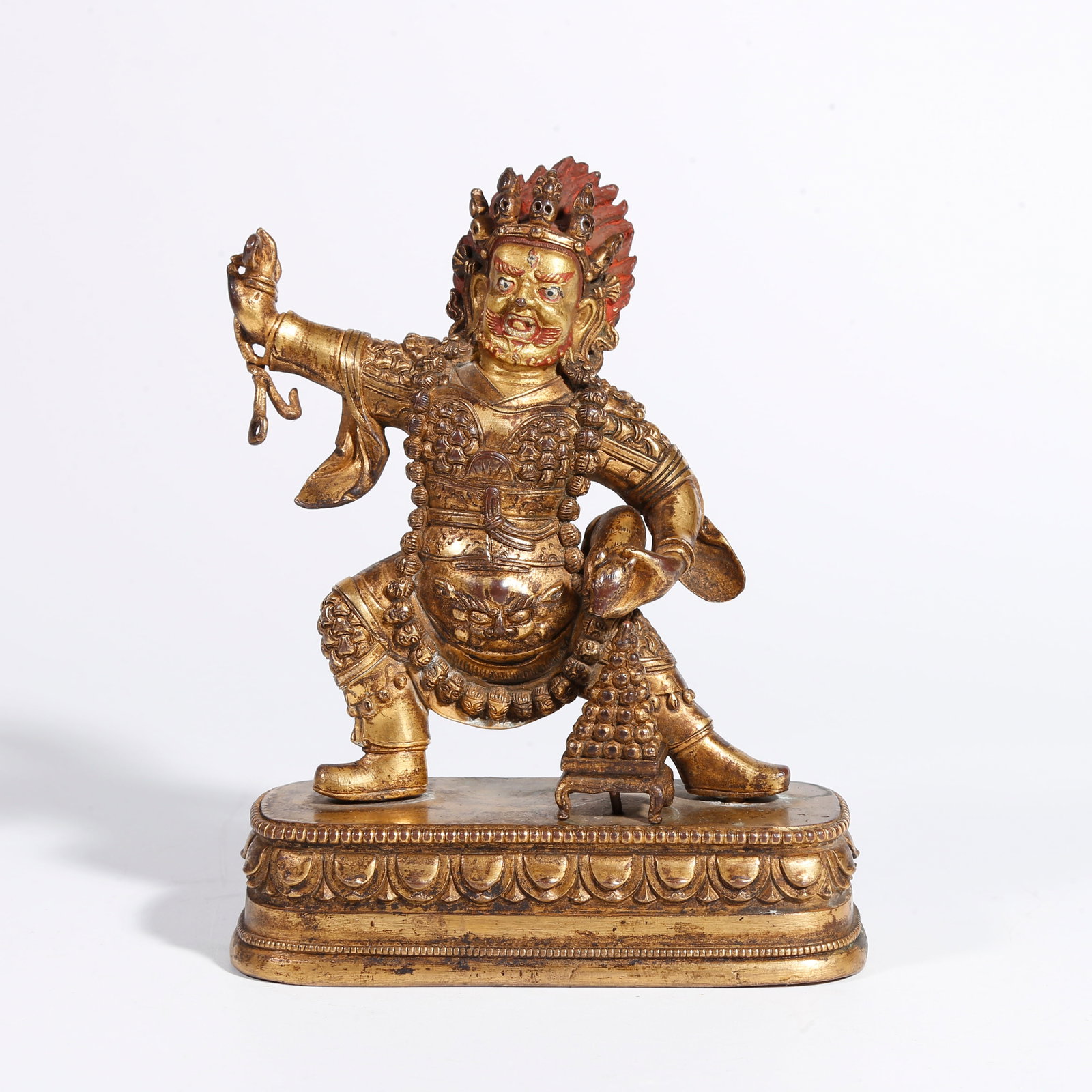 A GILT BRONZE GOD OF WEALTH STATUE: Gilt Bronze God of Wealth Statue