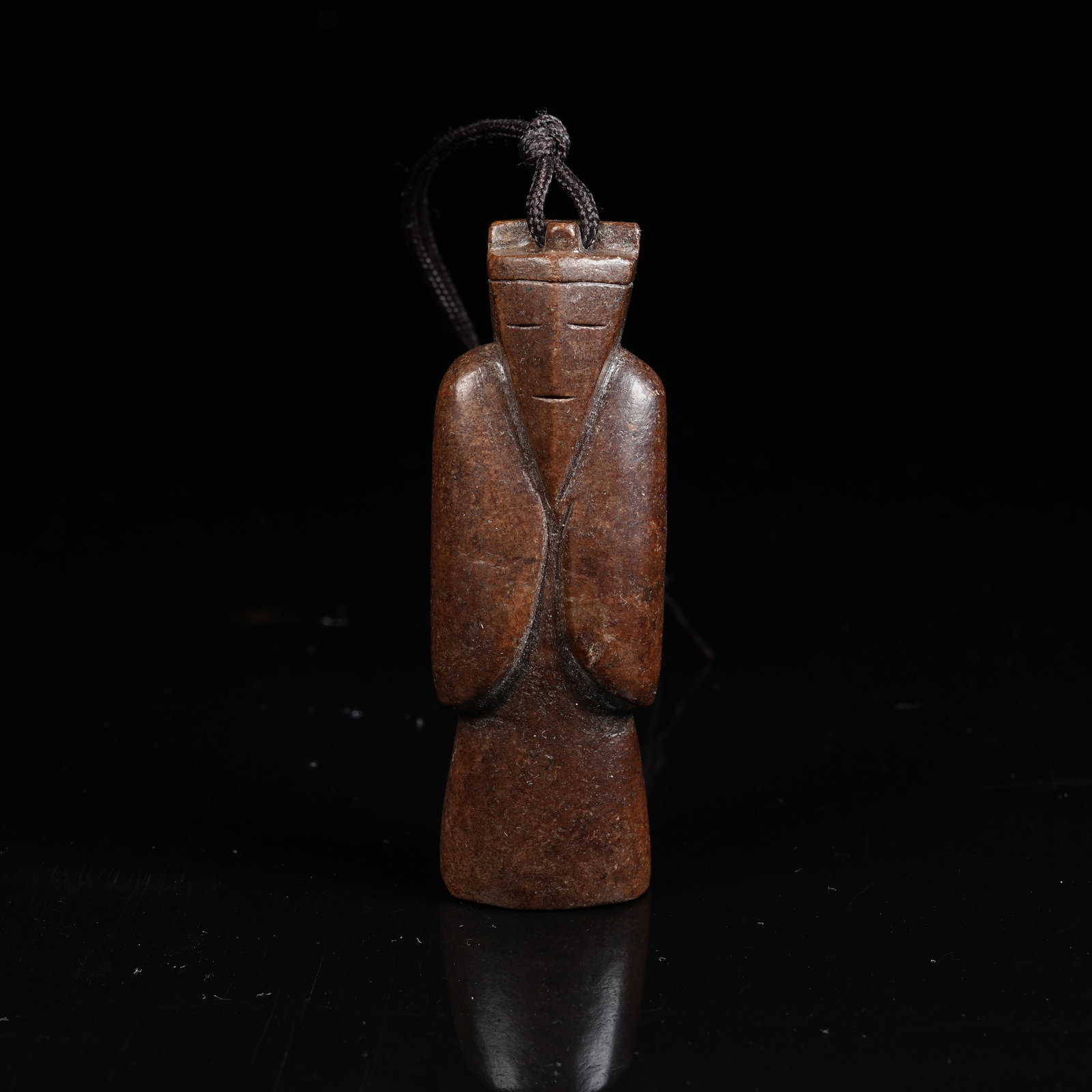 A ANCIENT JADE WENGZHONG FIGURINE: Ancient Jade Wengzhong Figurine